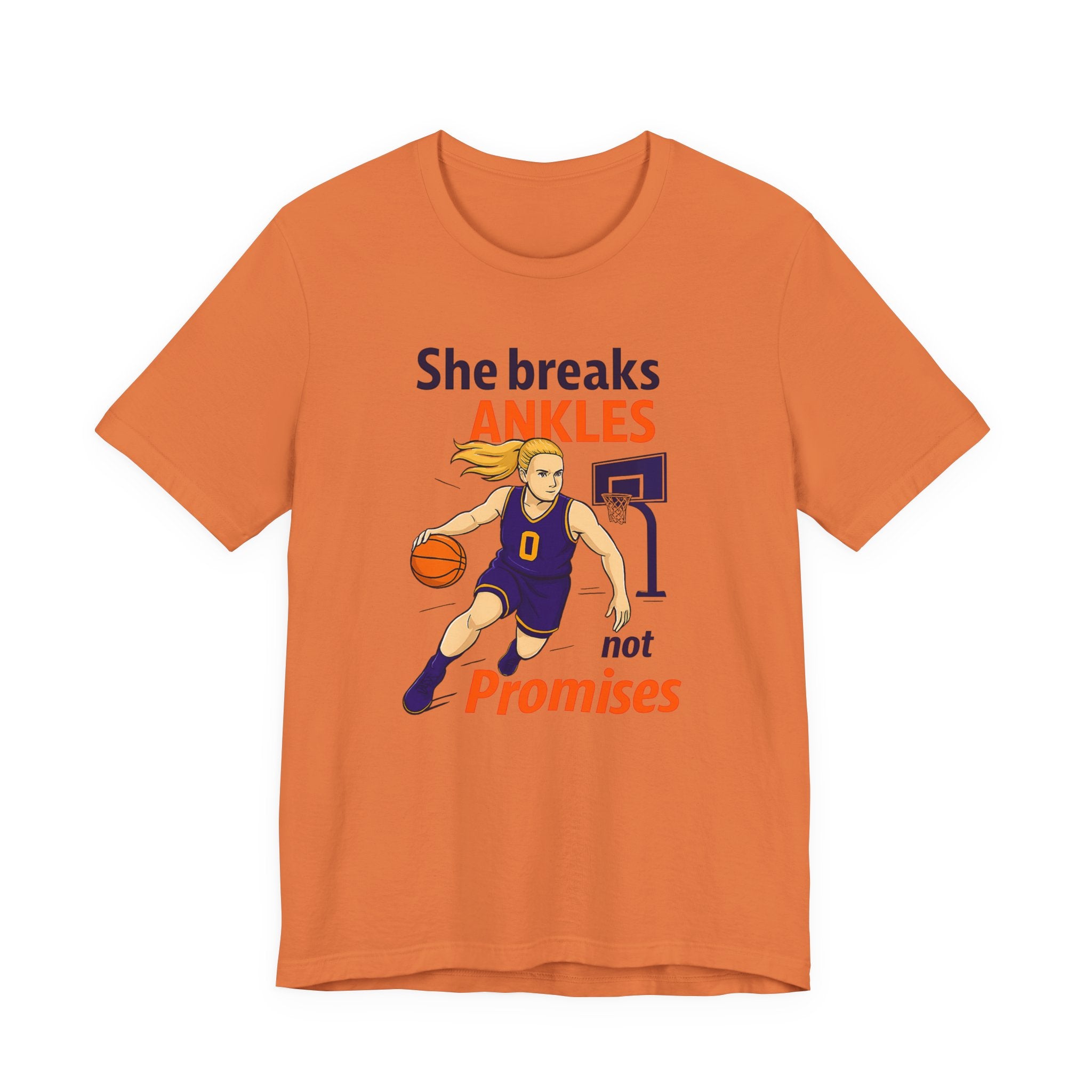 She Breaks Ankles Not Promises Basketball Tee