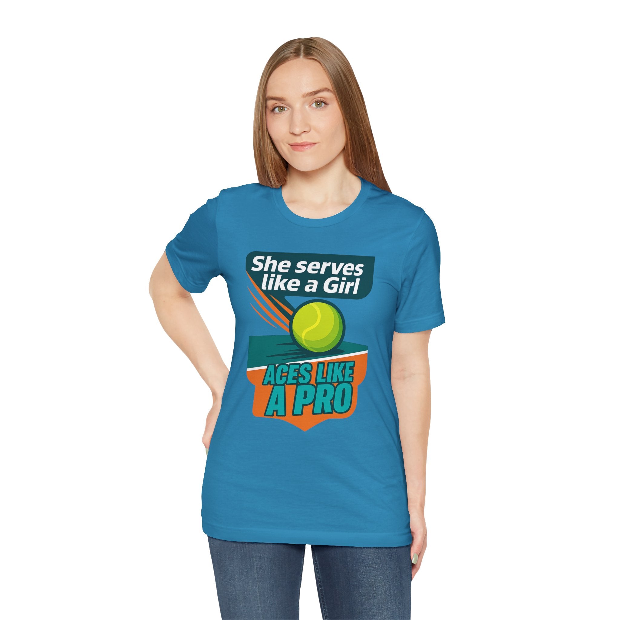 Empowering Tennis Tee - She Serves Like A Girl