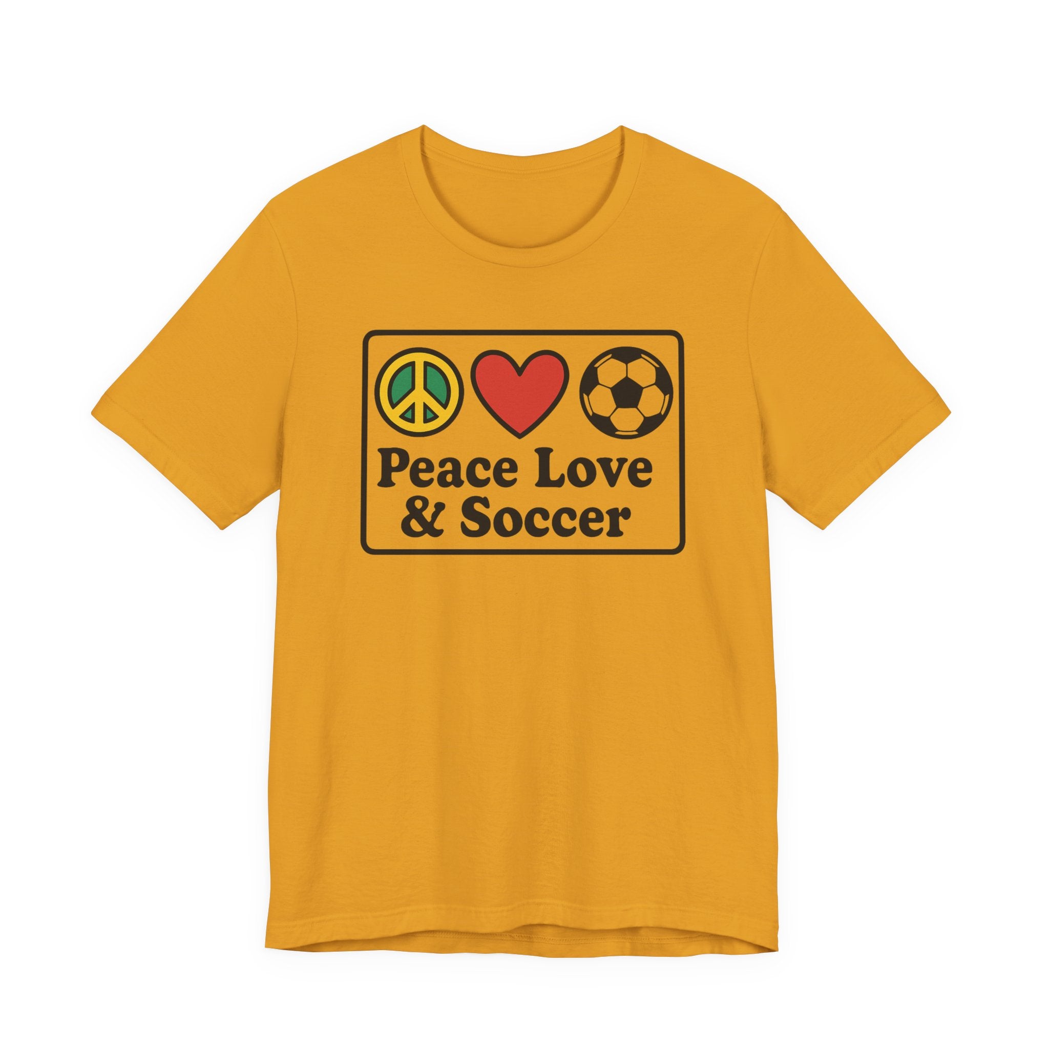 Peace Love Soccer T-Shirt, Unisex Soccer Tee