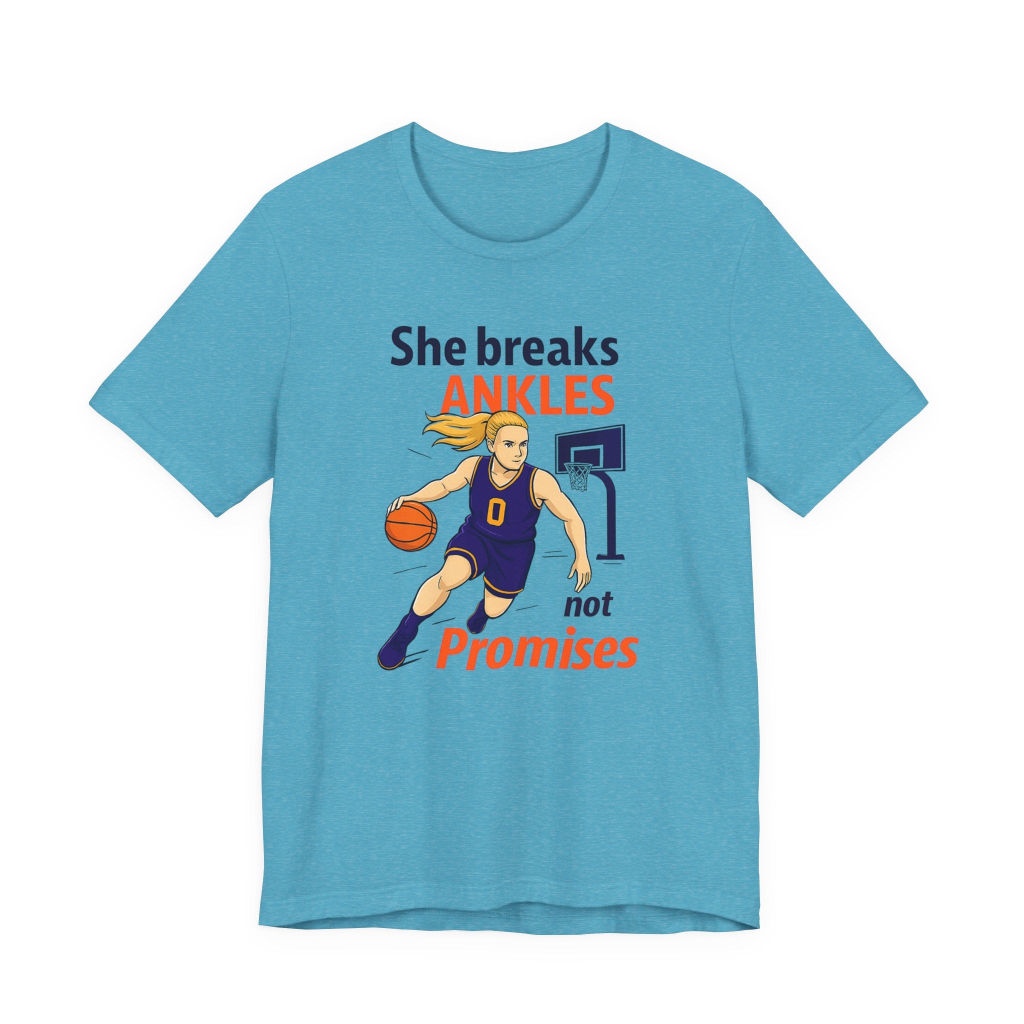 She Breaks Ankles Not Promises Basketball Tee