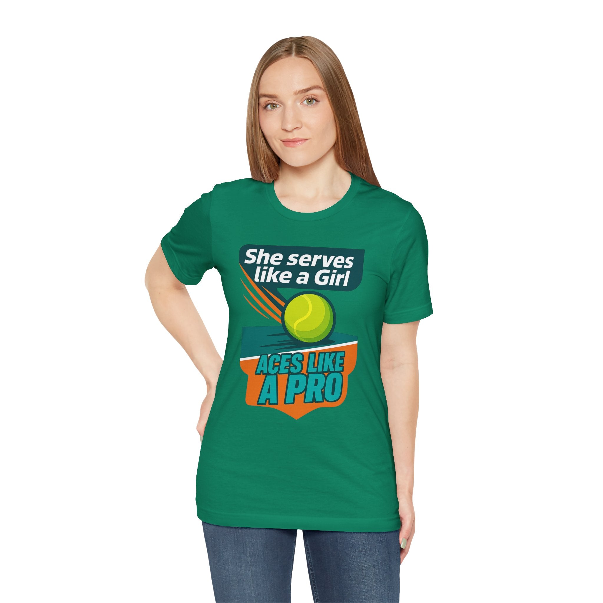 Empowering Tennis Tee - She Serves Like A Girl