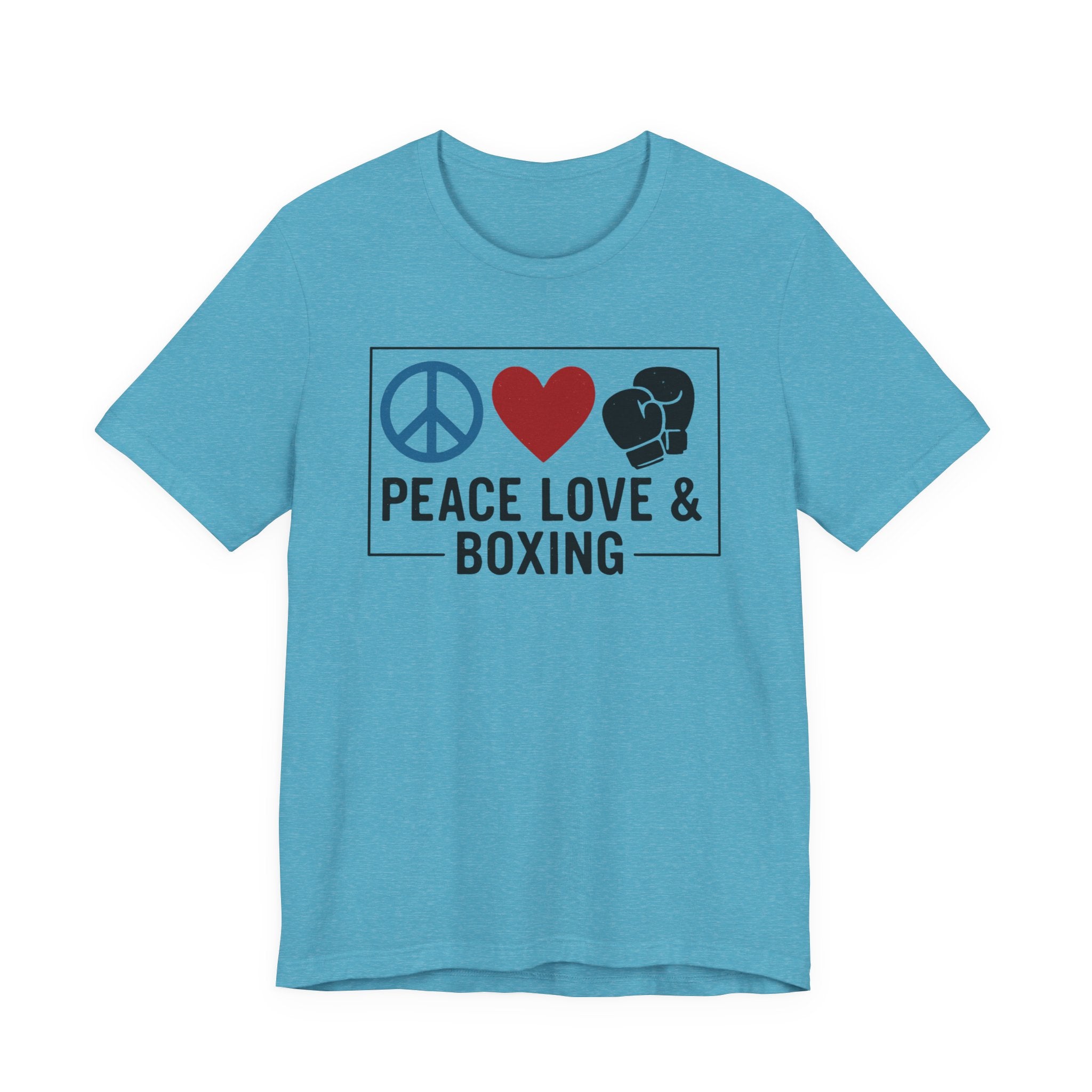 Unisex Jersey Short Sleeve Tee - Peace Love & Boxing T-Shirt