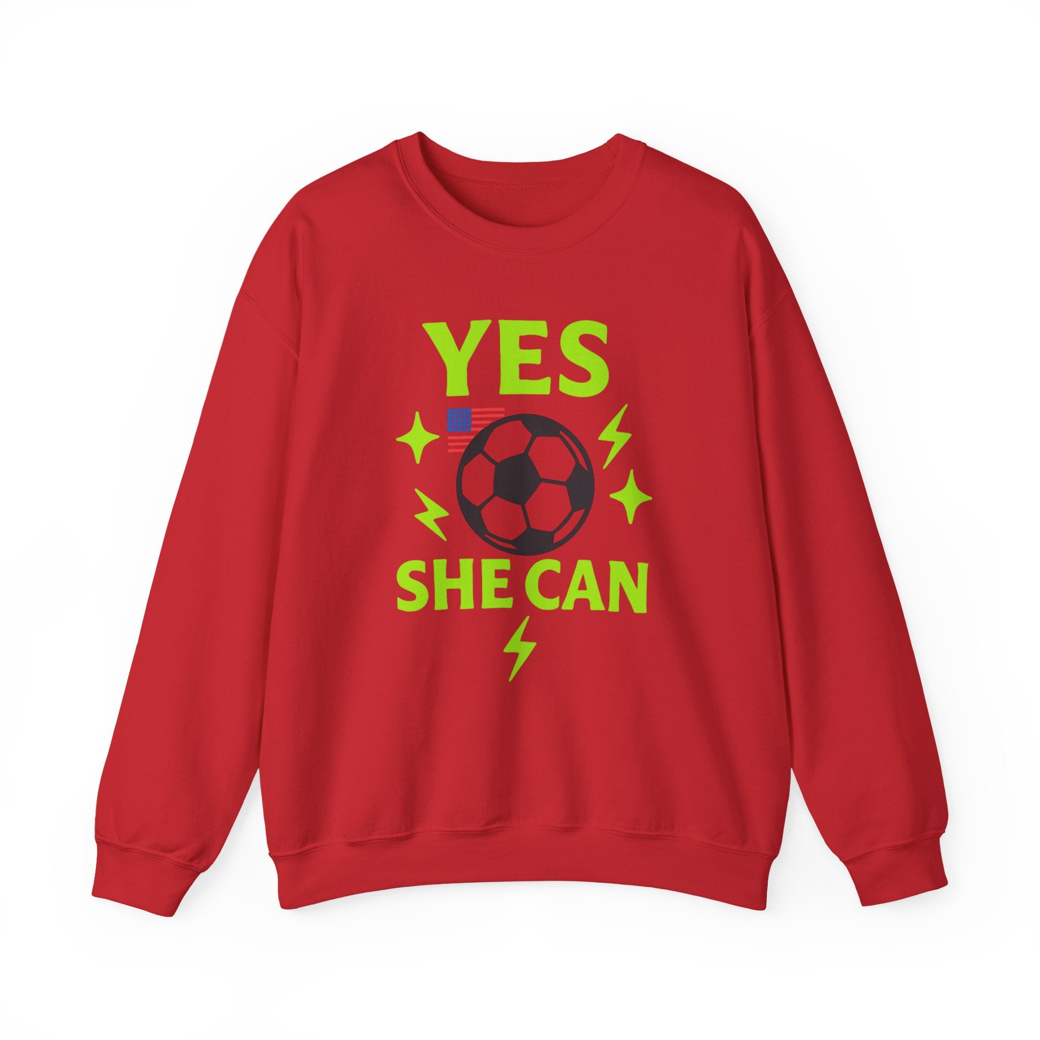 Yes, She Can Soccer Sweatshirt, Unisex Crewneck