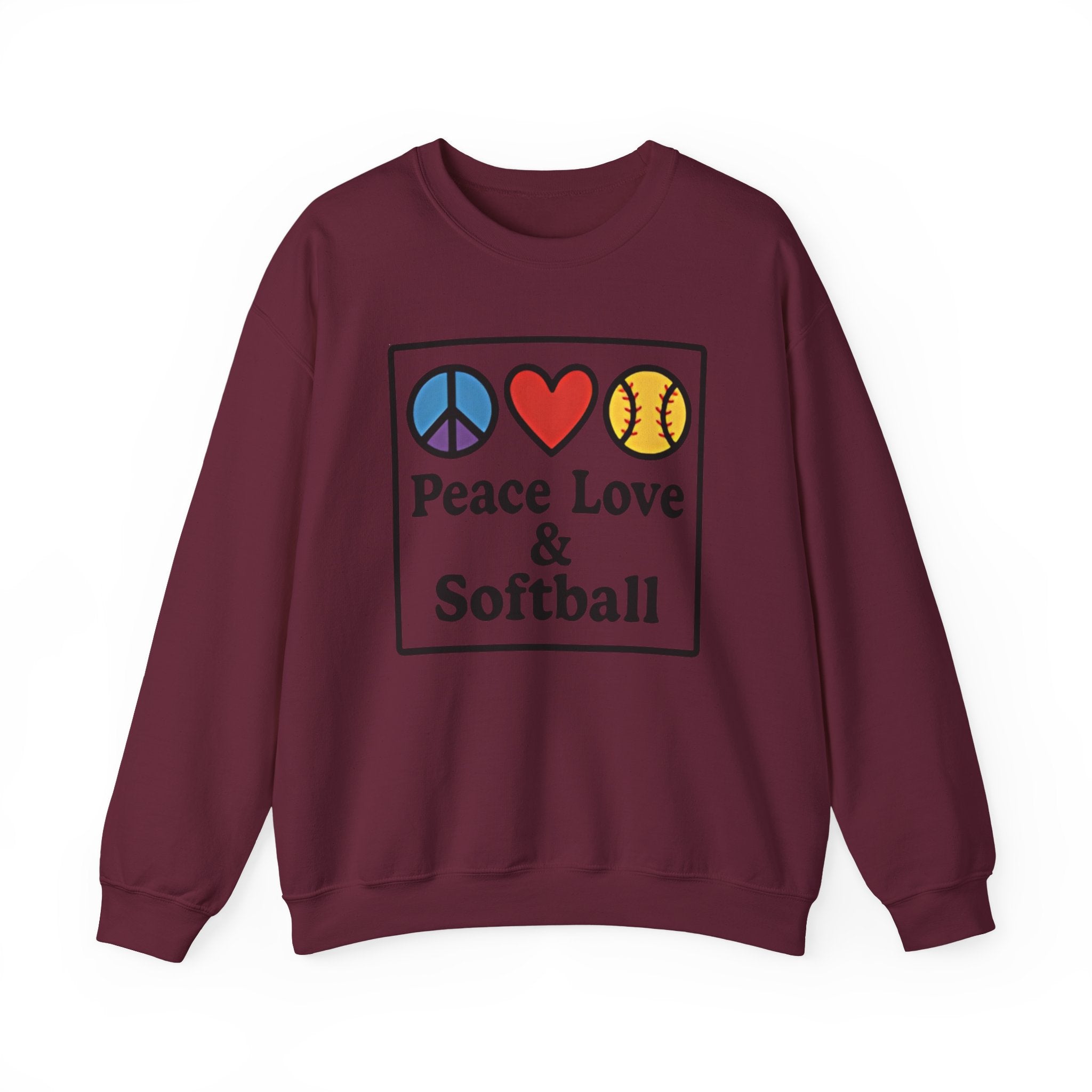 Peace Love & Softball Crewneck Sweatshirt