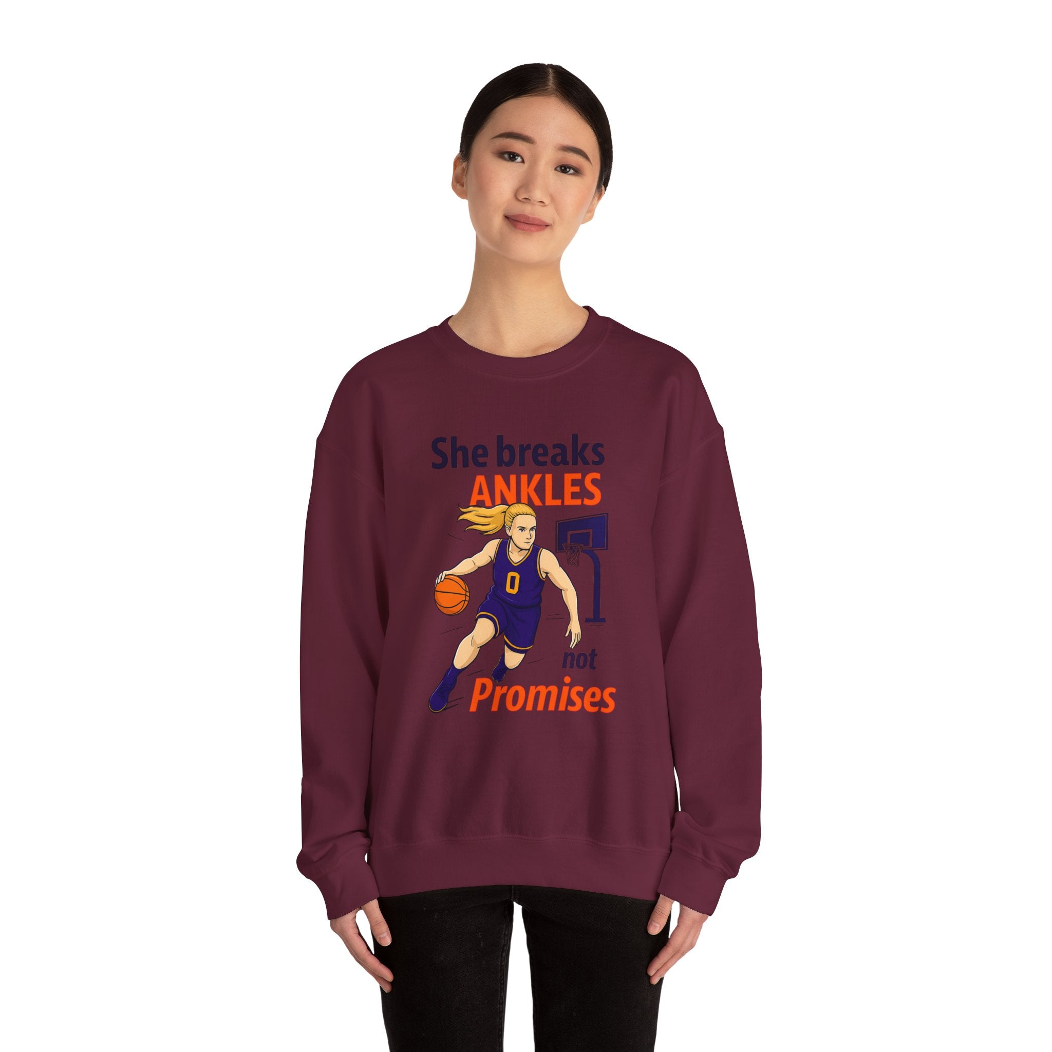Basketball Sweatshirt, She Breaks Ankles Crewneck