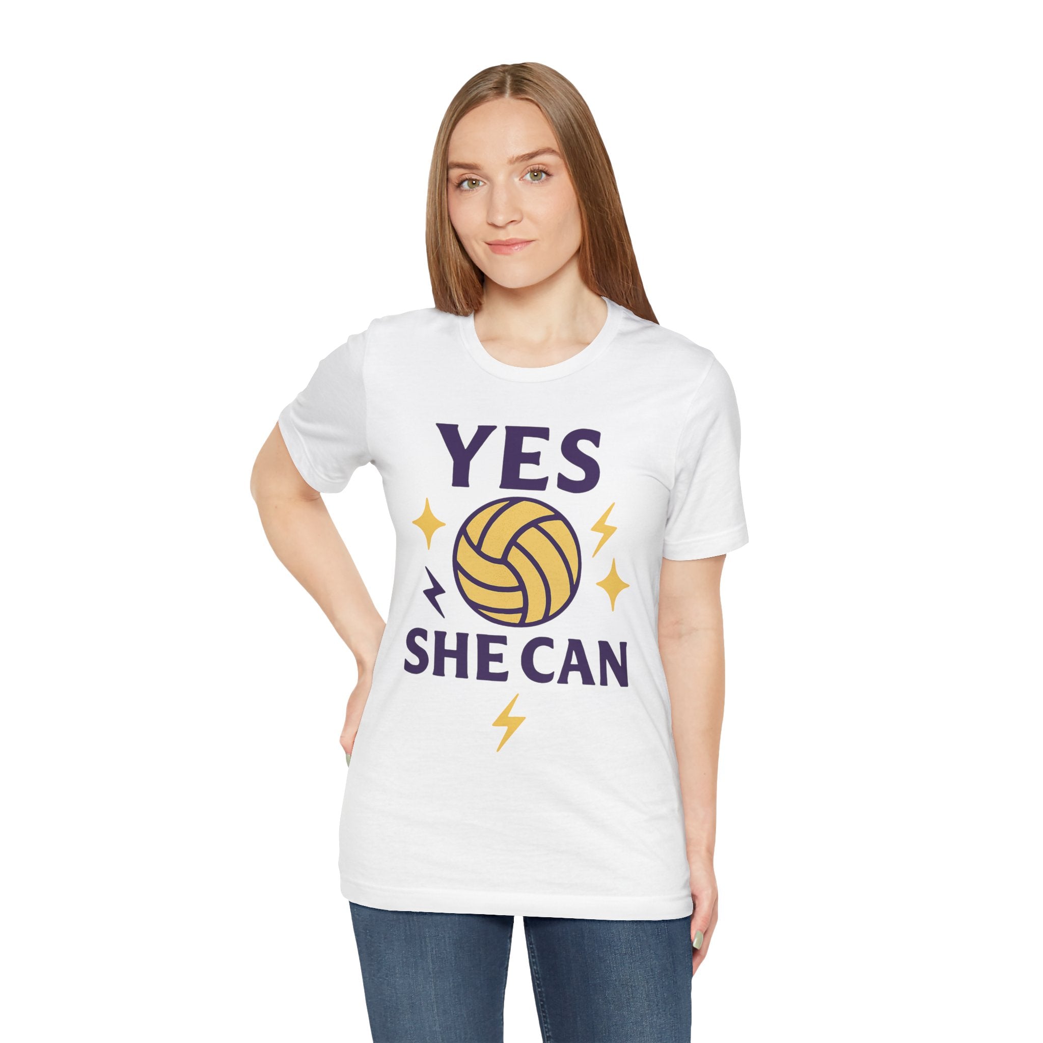 Yes, She Can Volleyball Unisex Tee