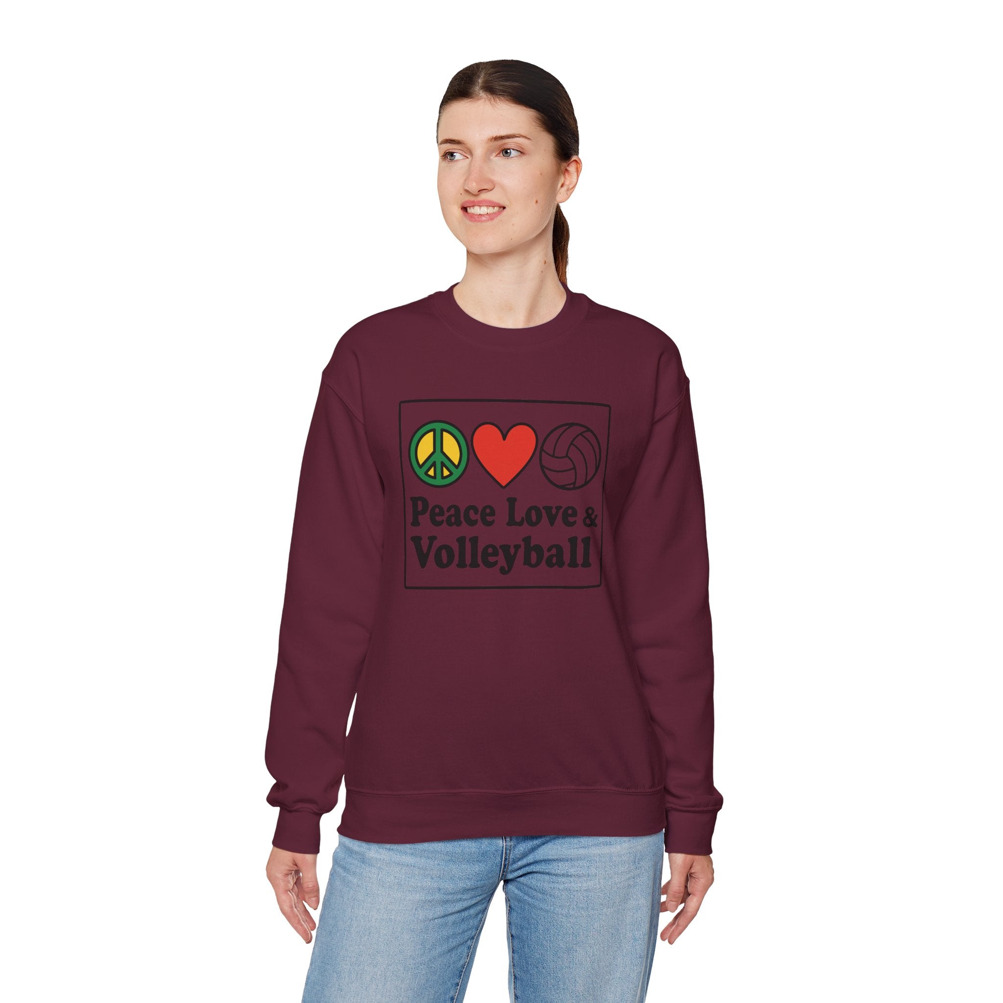 Peace Love Volleyball Crewneck Sweatshirt