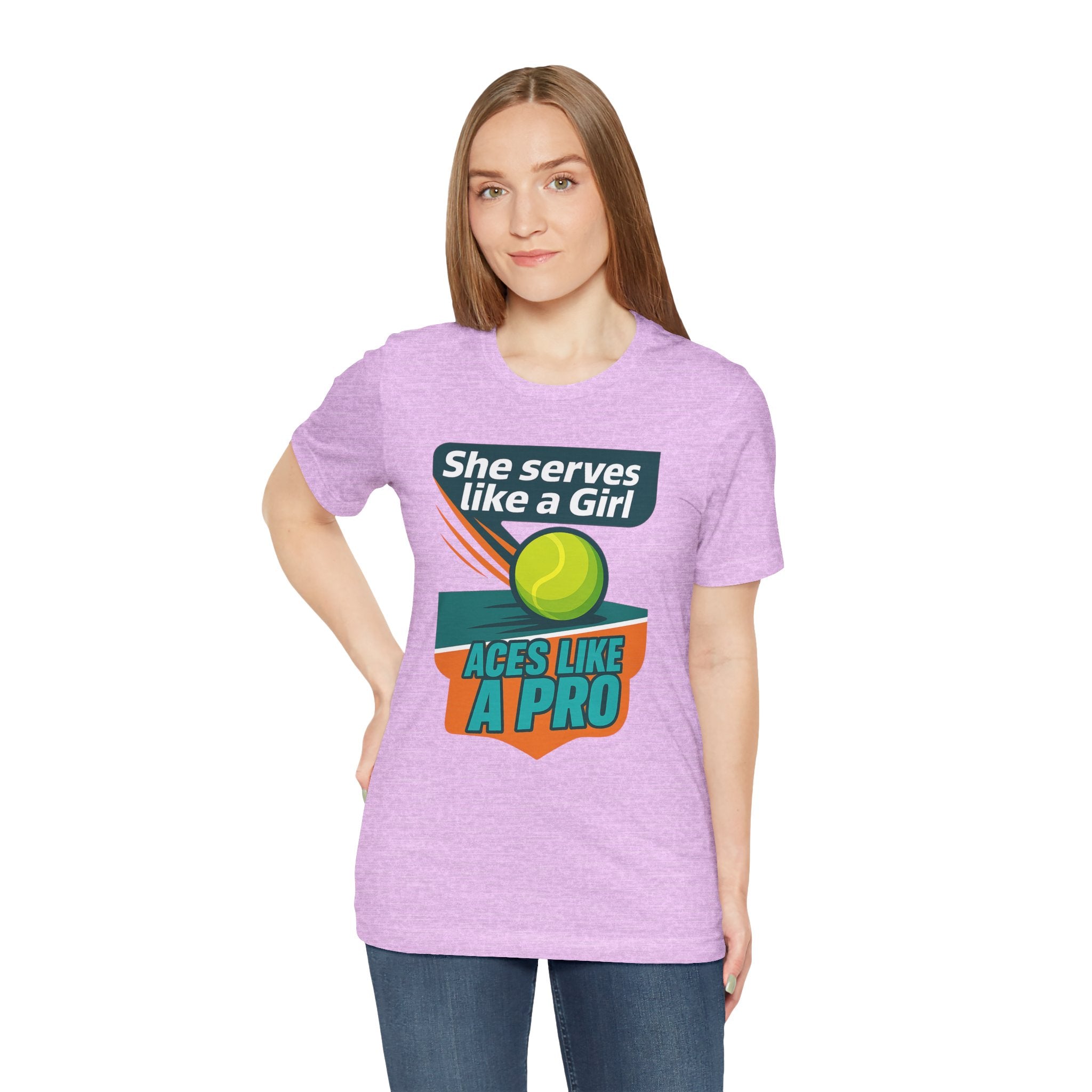 Empowering Tennis Tee - She Serves Like A Girl
