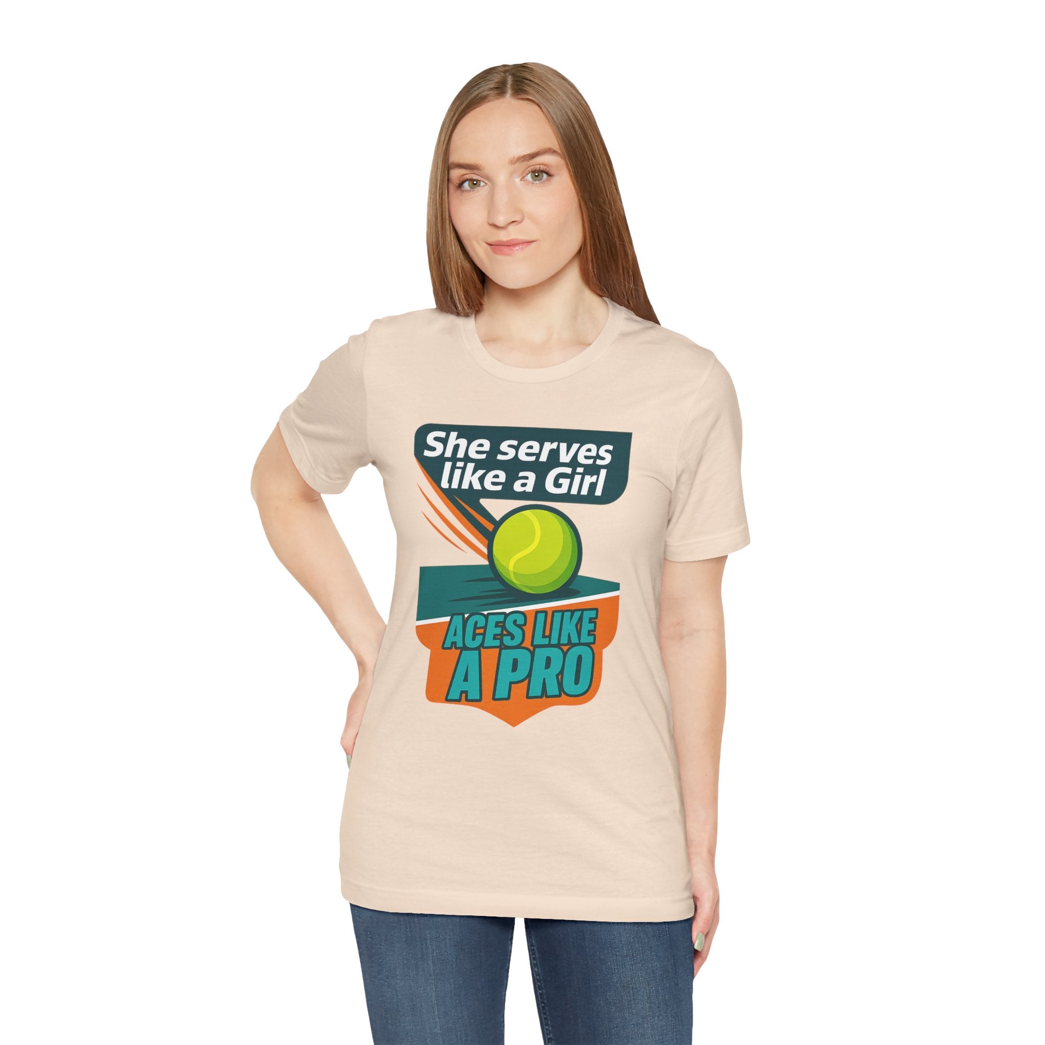 Empowering Tennis Tee - She Serves Like A Girl