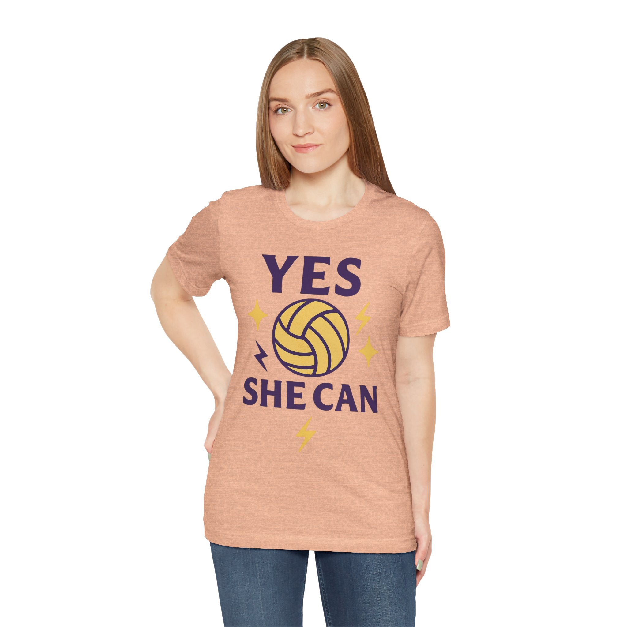 Yes, She Can Volleyball Unisex Tee