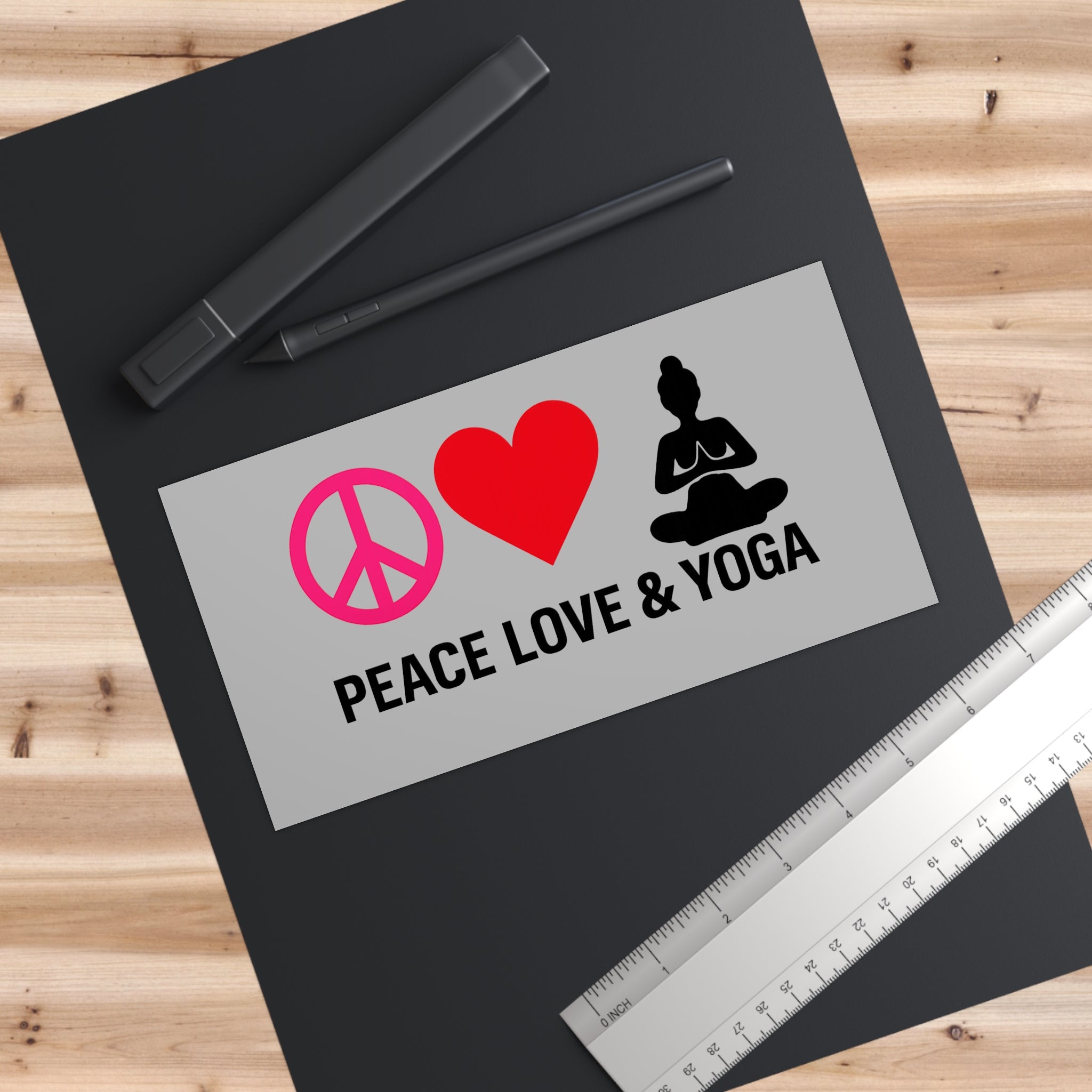 Peace Love & Yoga Bumper Stickers for Wellness Enthusiasts