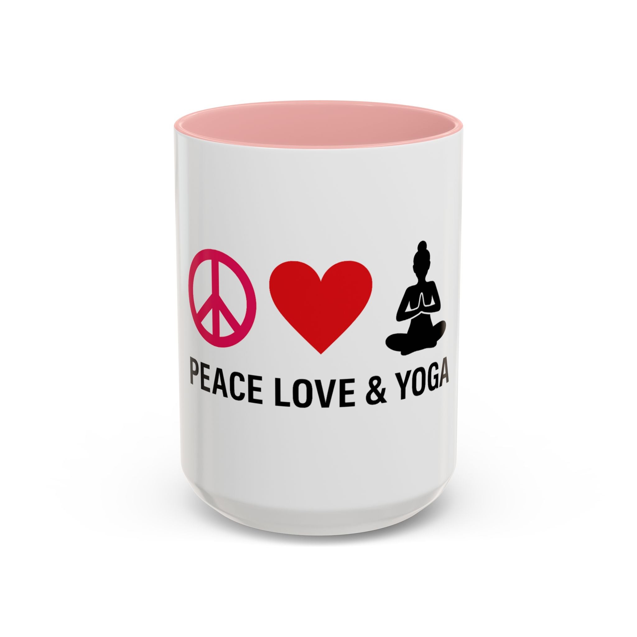 Peace Love & Yoga Accent Coffee Mug