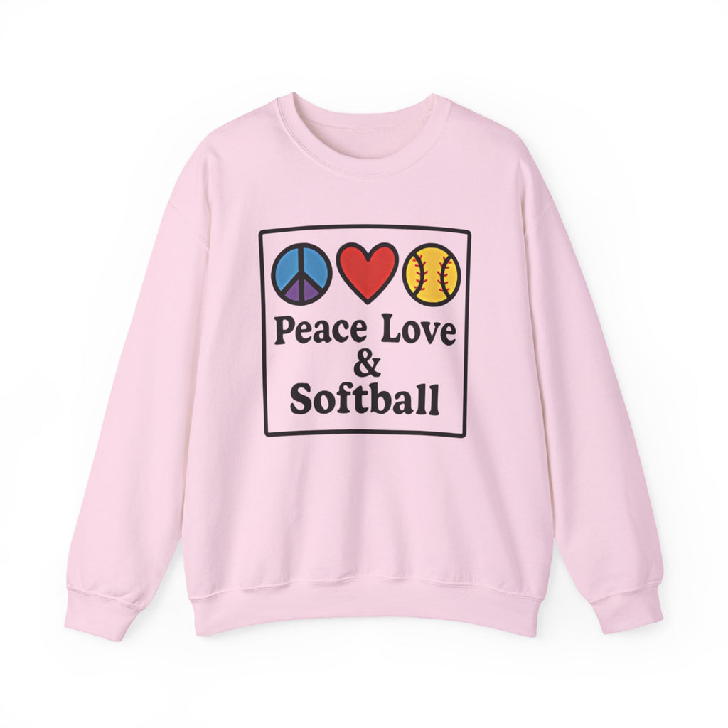 Peace Love & Softball Crewneck Sweatshirt