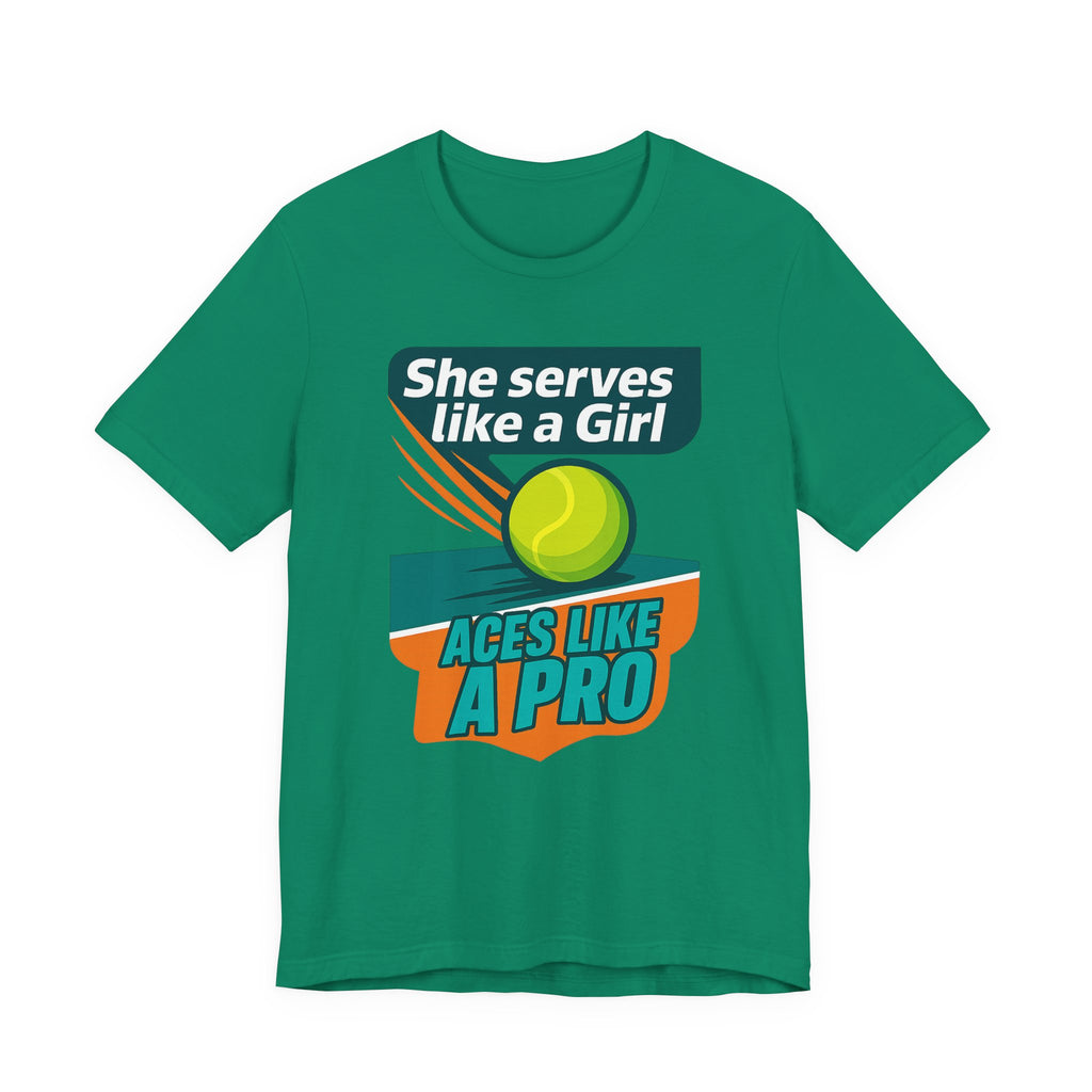 Empowering Tennis Tee - She Serves Like A Girl