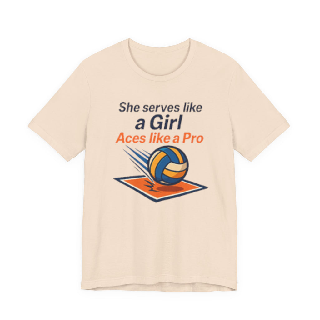 She Serves Like A Girl Tee, Volleyball Shirt