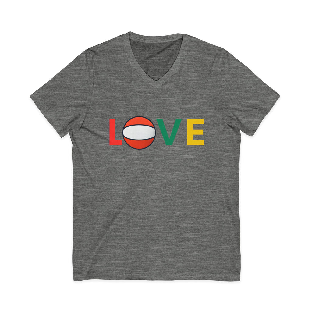 Volleyball Love V-Neck Tee for Sports Lovers