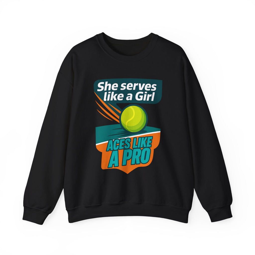 She Serves Like A Girl Sweatshirt, Unisex Crewneck