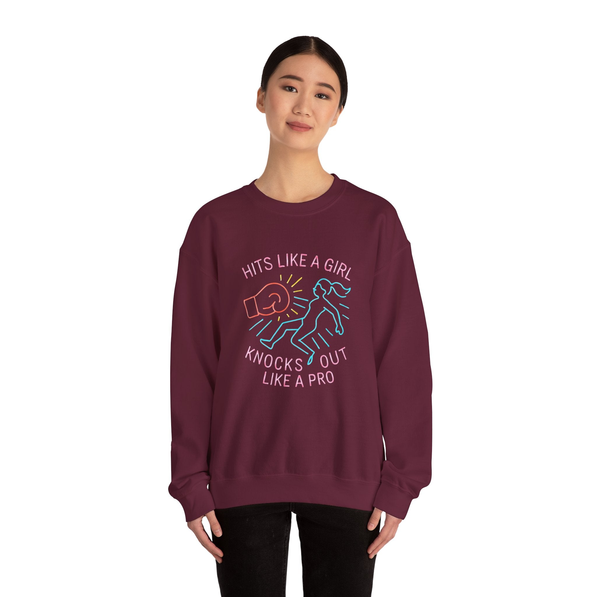 Empowering Crewneck Sweatshirt | Hits Like a Girl Design