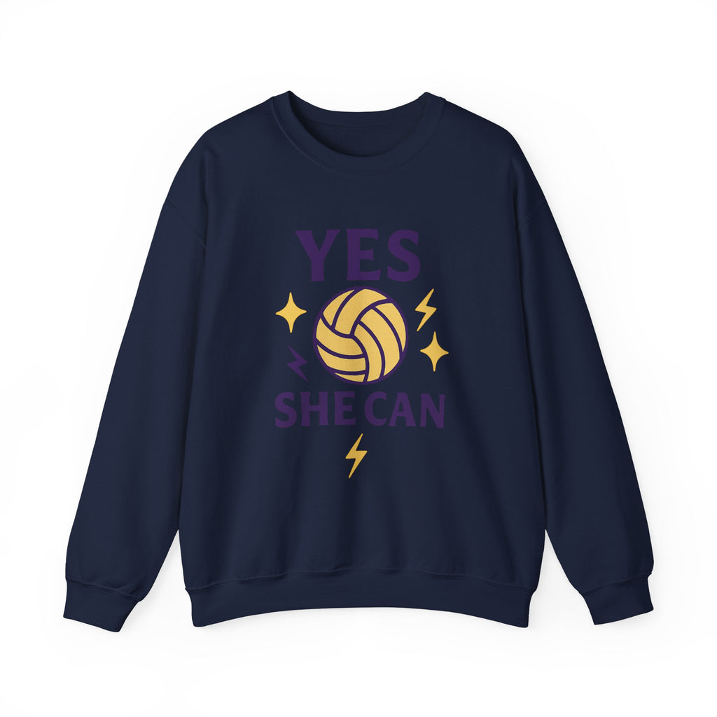 Yes, She Can Volleyball Sweatshirt, Unisex Crewneck