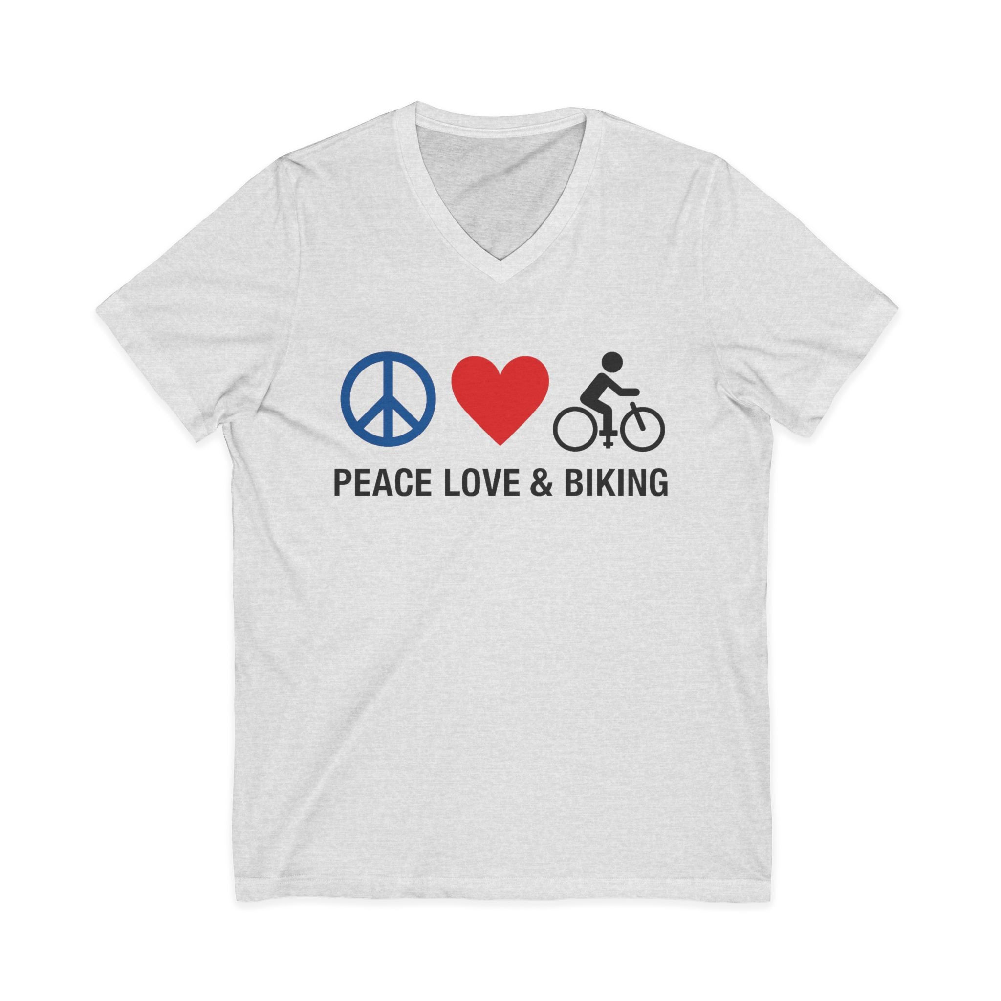 Peace Love & Biking V-Neck Tee