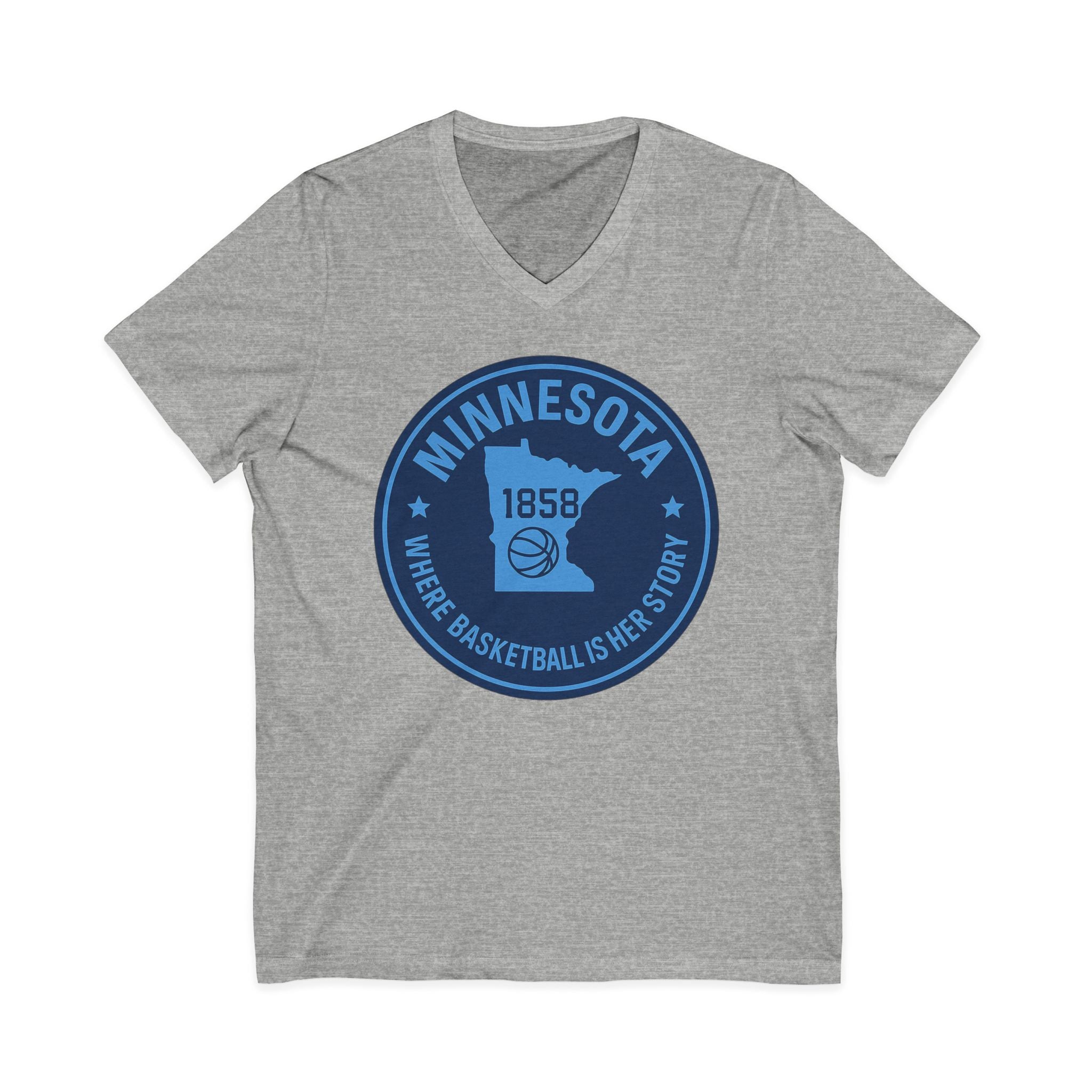 Minnesota Basketball V-Neck Tee - Unisex Short Sleeve Shirt