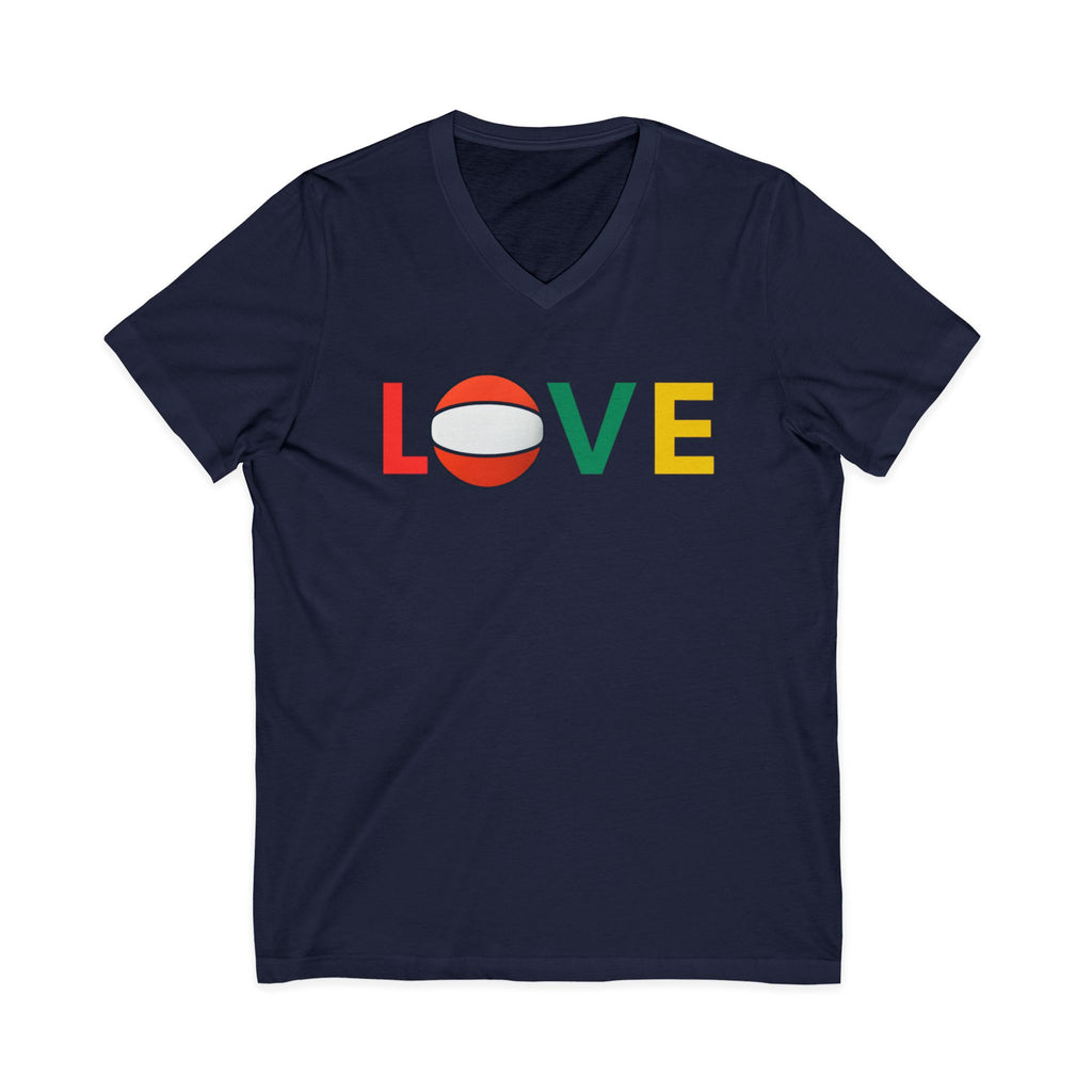Volleyball Love V-Neck Tee for Sports Lovers