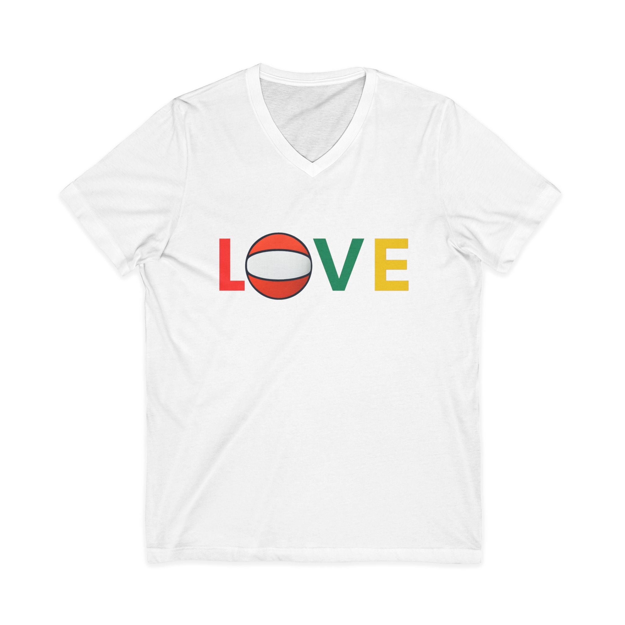 Volleyball Love V-Neck Tee for Sports Lovers