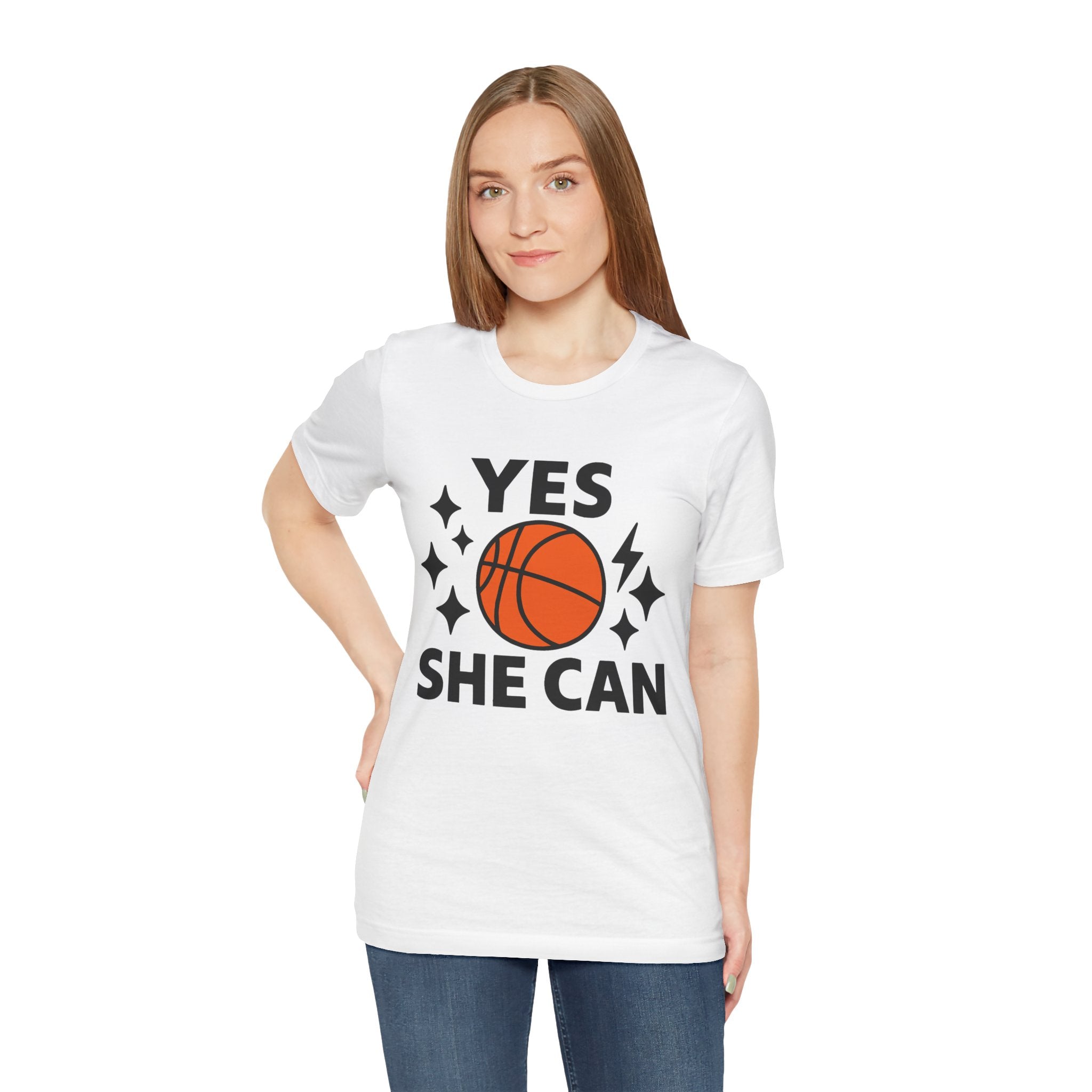 Yes, She Can Basketball Unisex Tee
