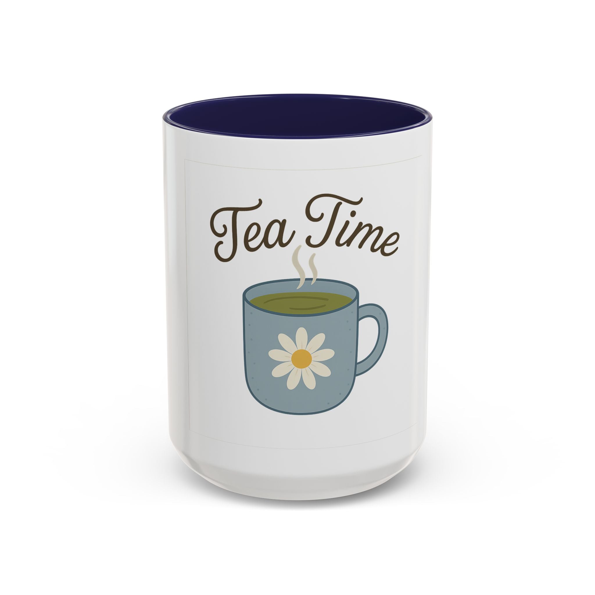Tea Time Accent Mug – Floral Daisy Tea Cup (11oz & 15oz)