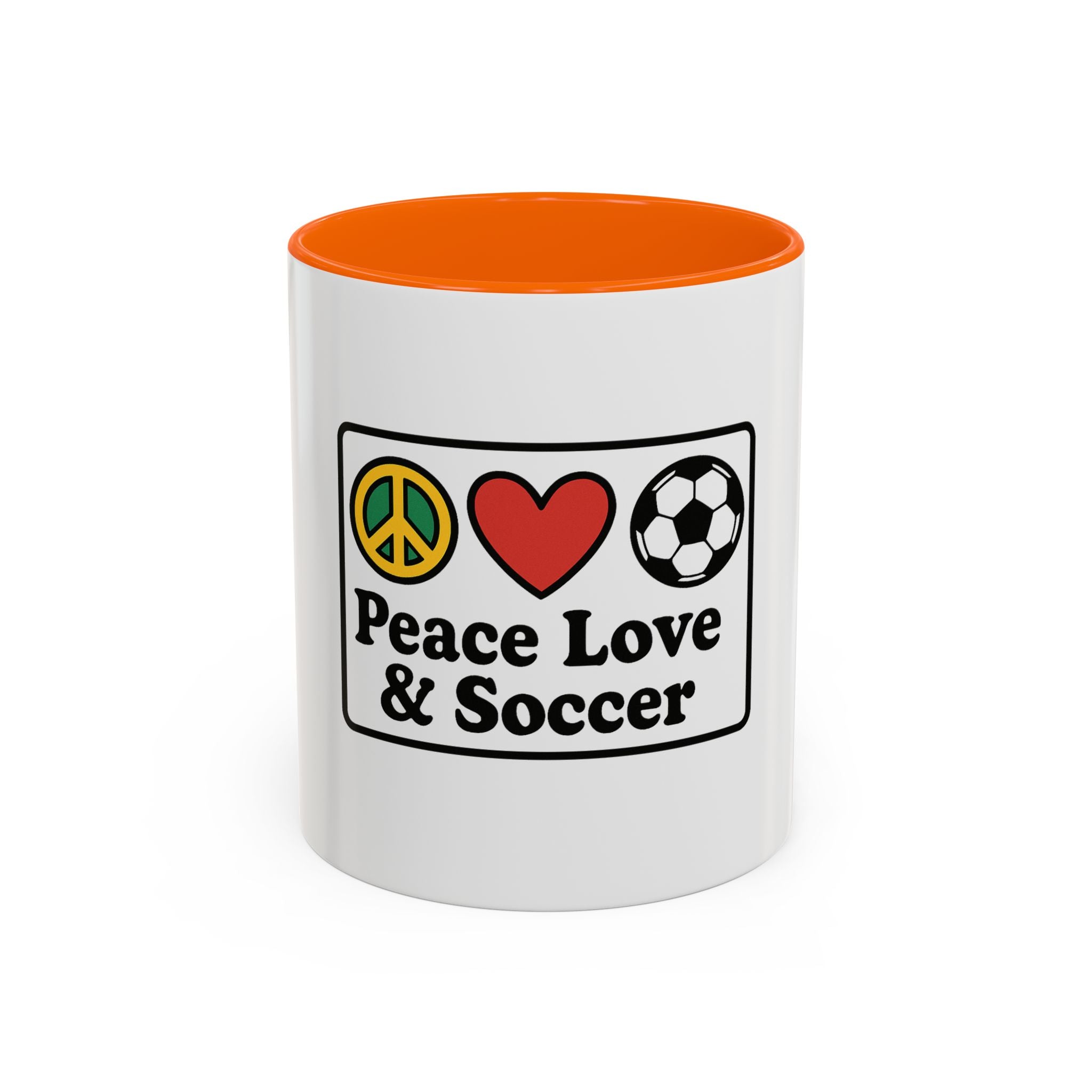 Peace Love & Soccer Coffee Mug - Fun Soccer Gift for Fans