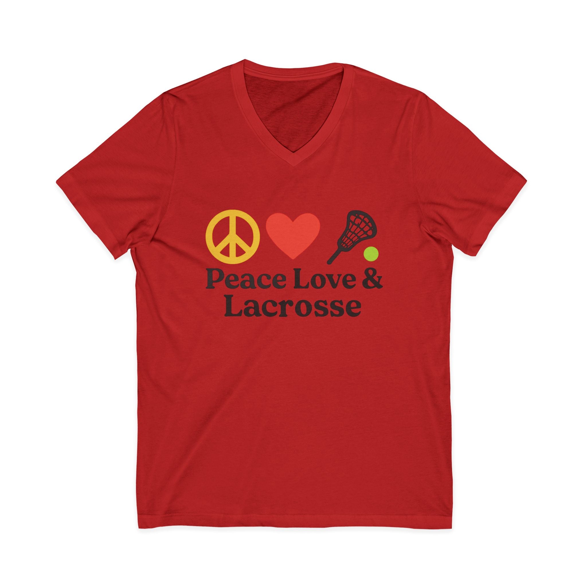 Peace Love & Lacrosse V-Neck Tee