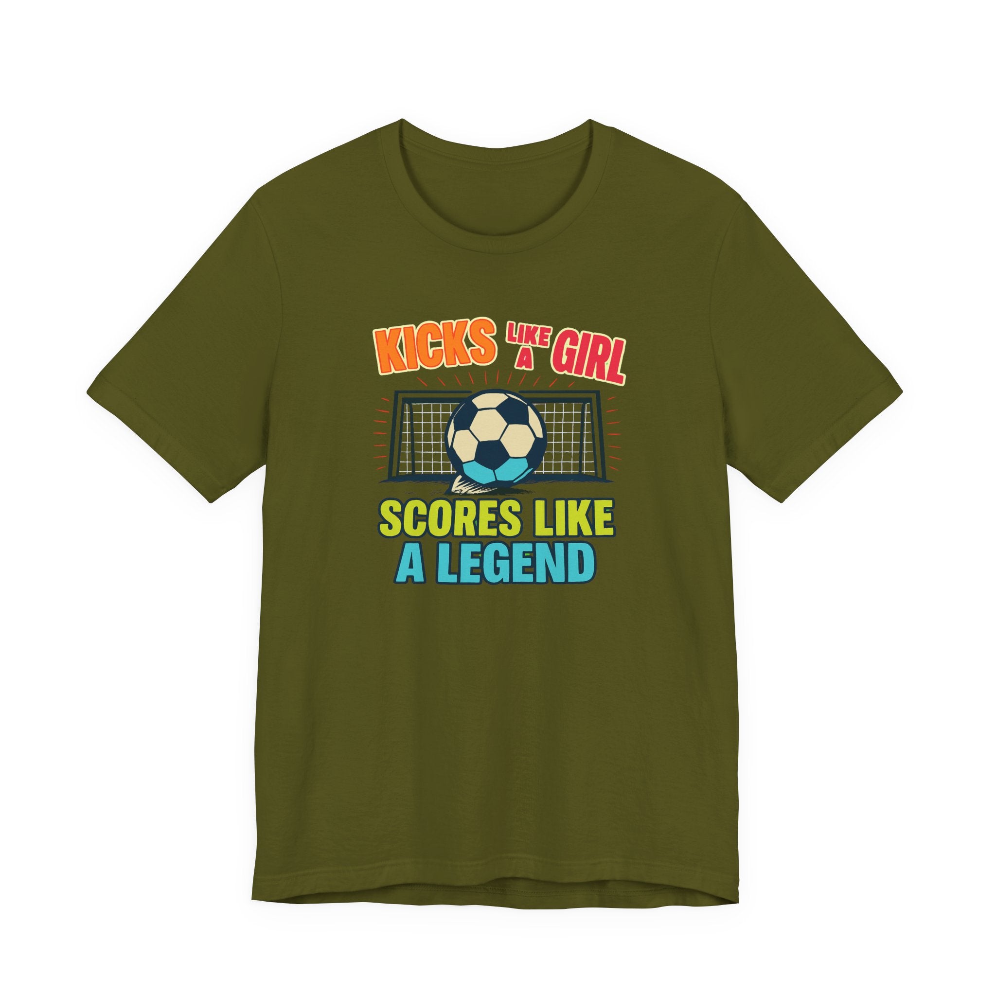 Soccer Inspired Fun Tee - Kicks Like A Girl