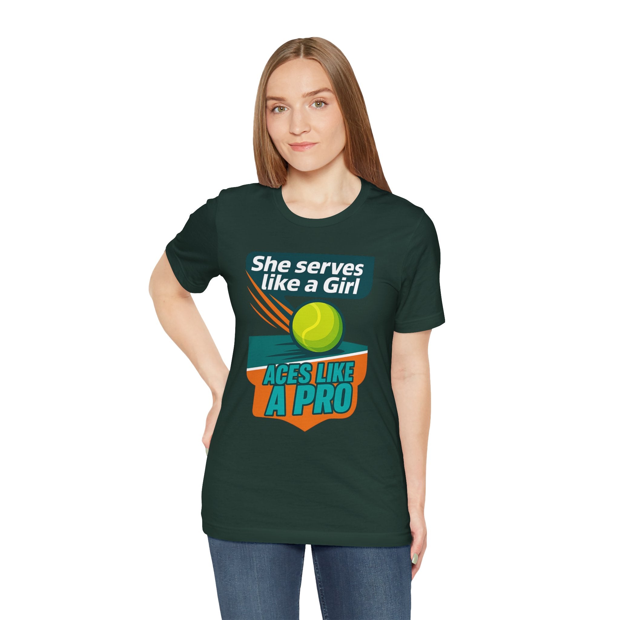 Empowering Tennis Tee - She Serves Like A Girl