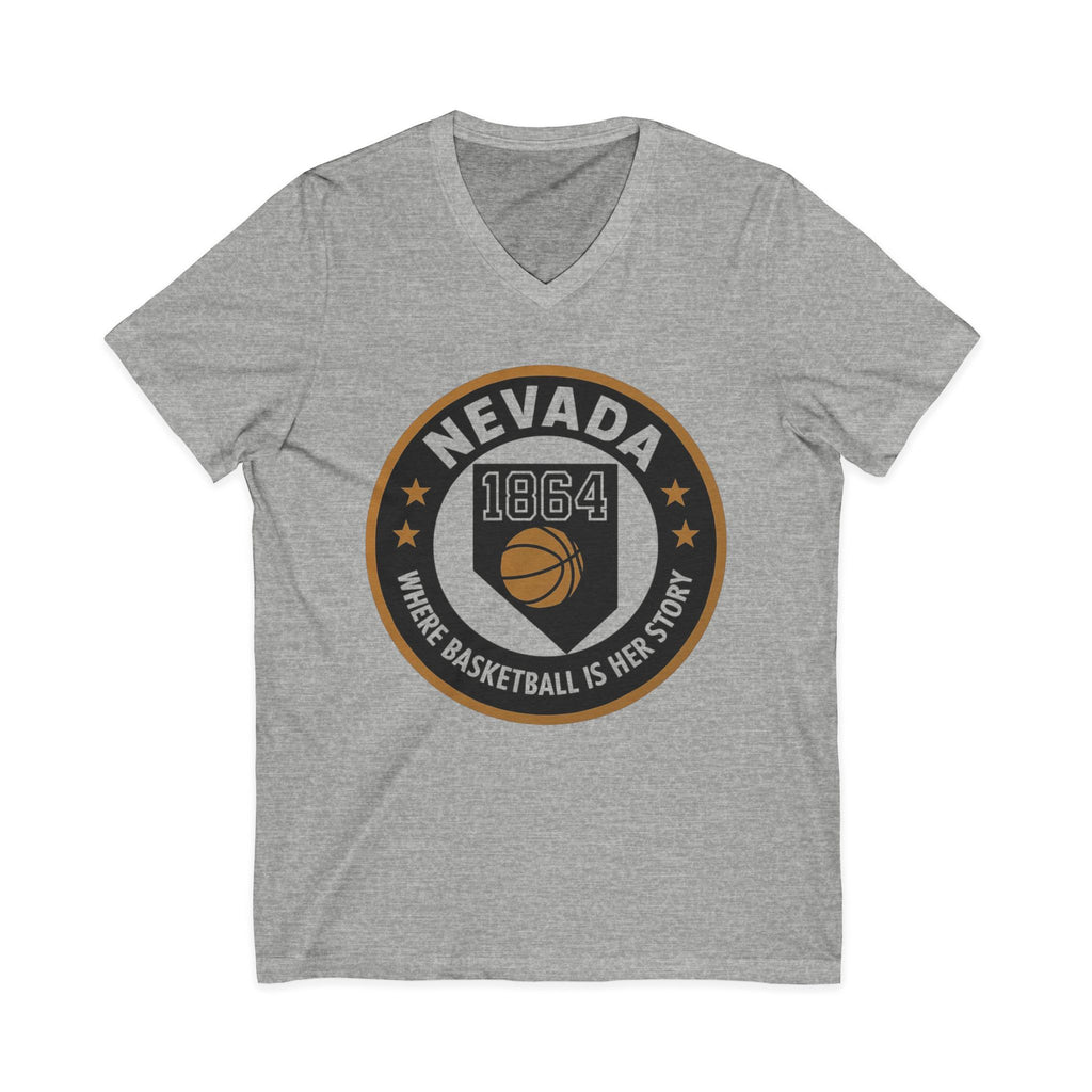 Nevada Basketball V-Neck Tee - Celebrate Your Love for the Game!