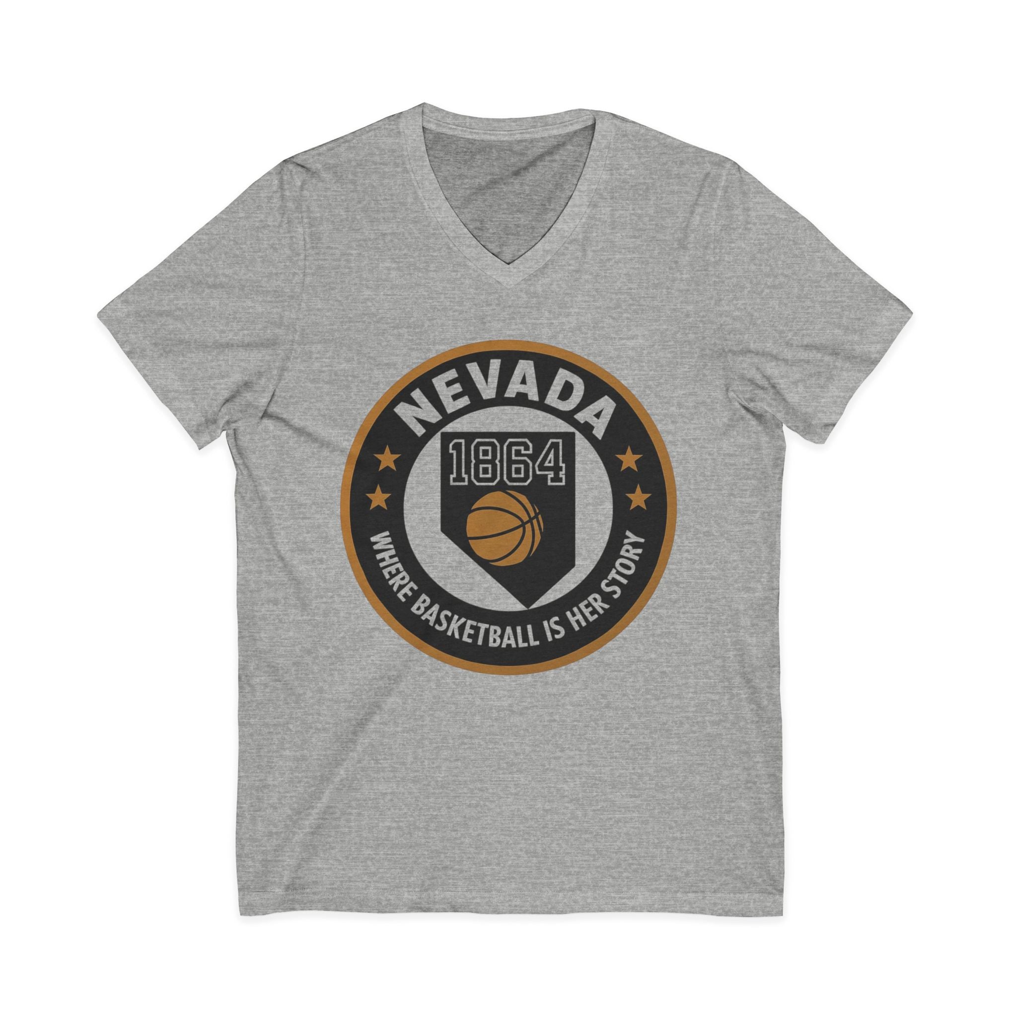 Nevada Basketball V-Neck Tee - Celebrate Your Love for the Game!