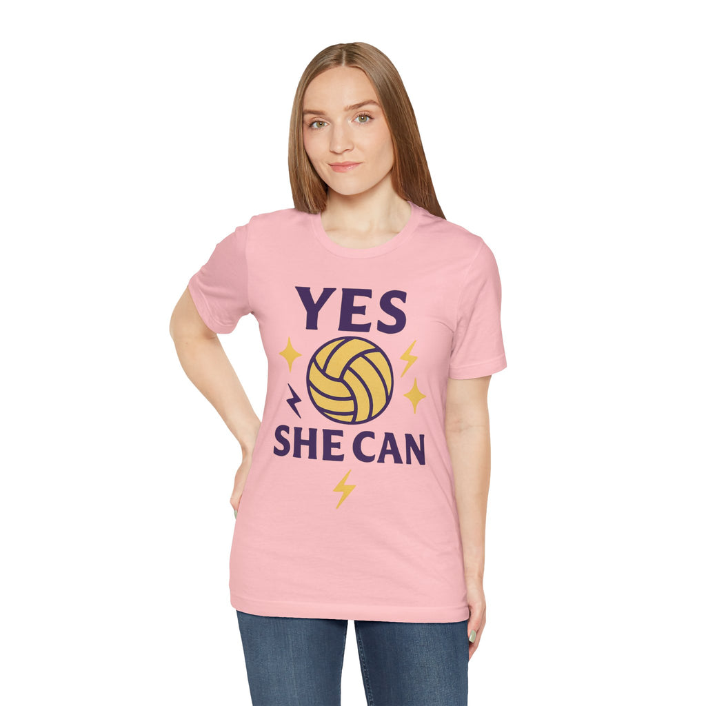Yes, She Can Volleyball Unisex Tee