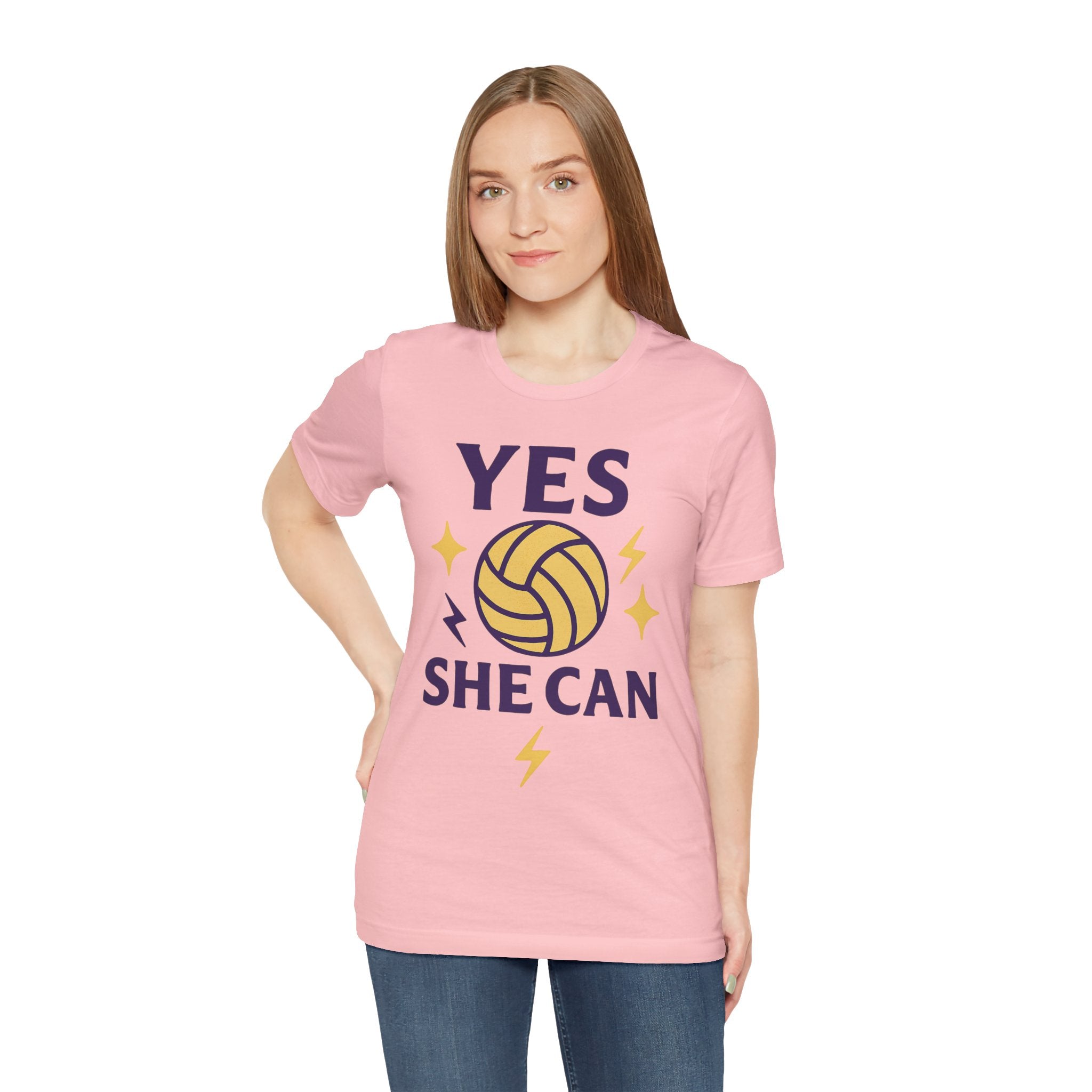 Yes, She Can Volleyball Unisex Tee