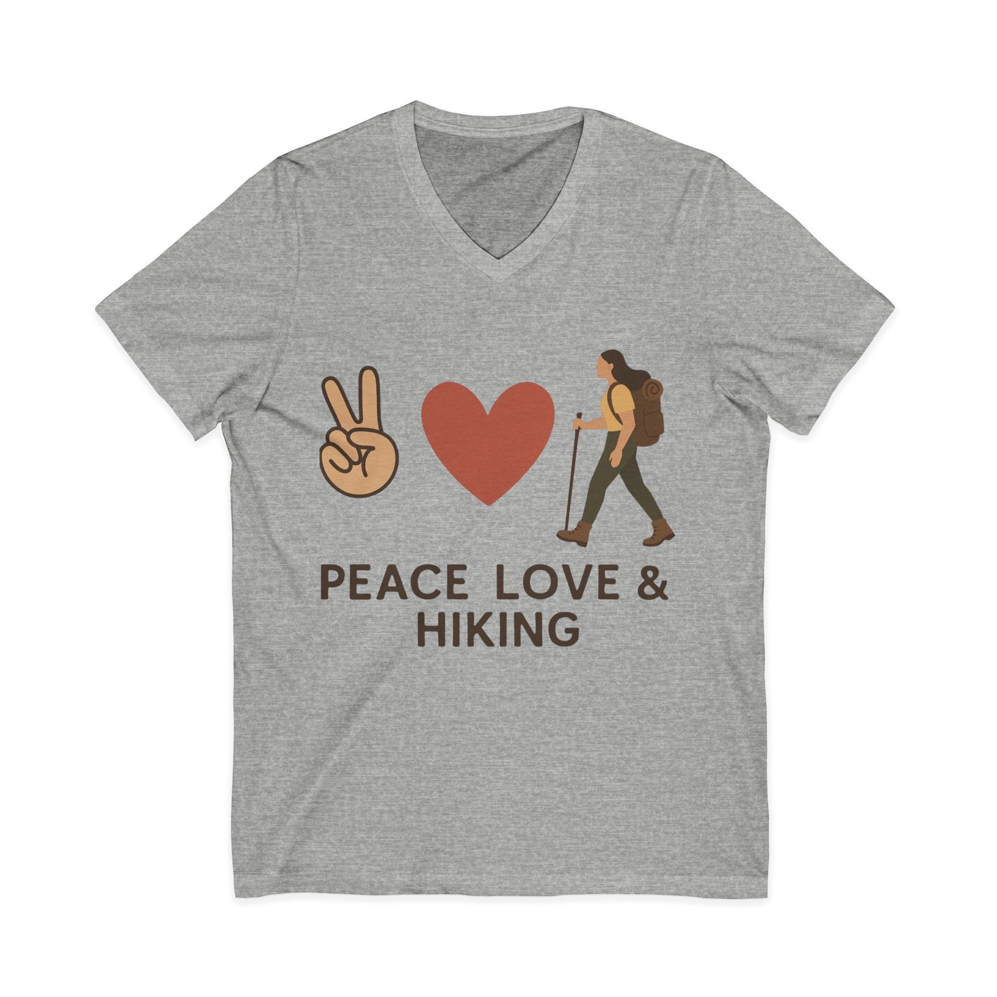 Peace, Love & Hiking V-Neck Tee