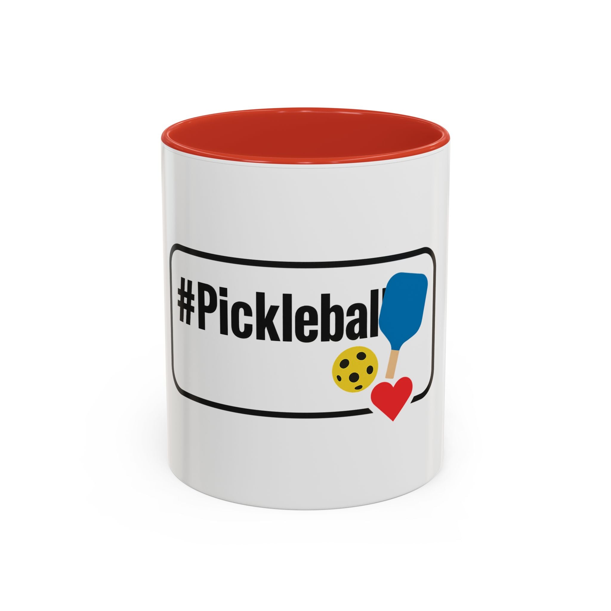 #Pickleball Accent Coffee Mug — Pickleball Paddle & Ball Design (11/15 oz)