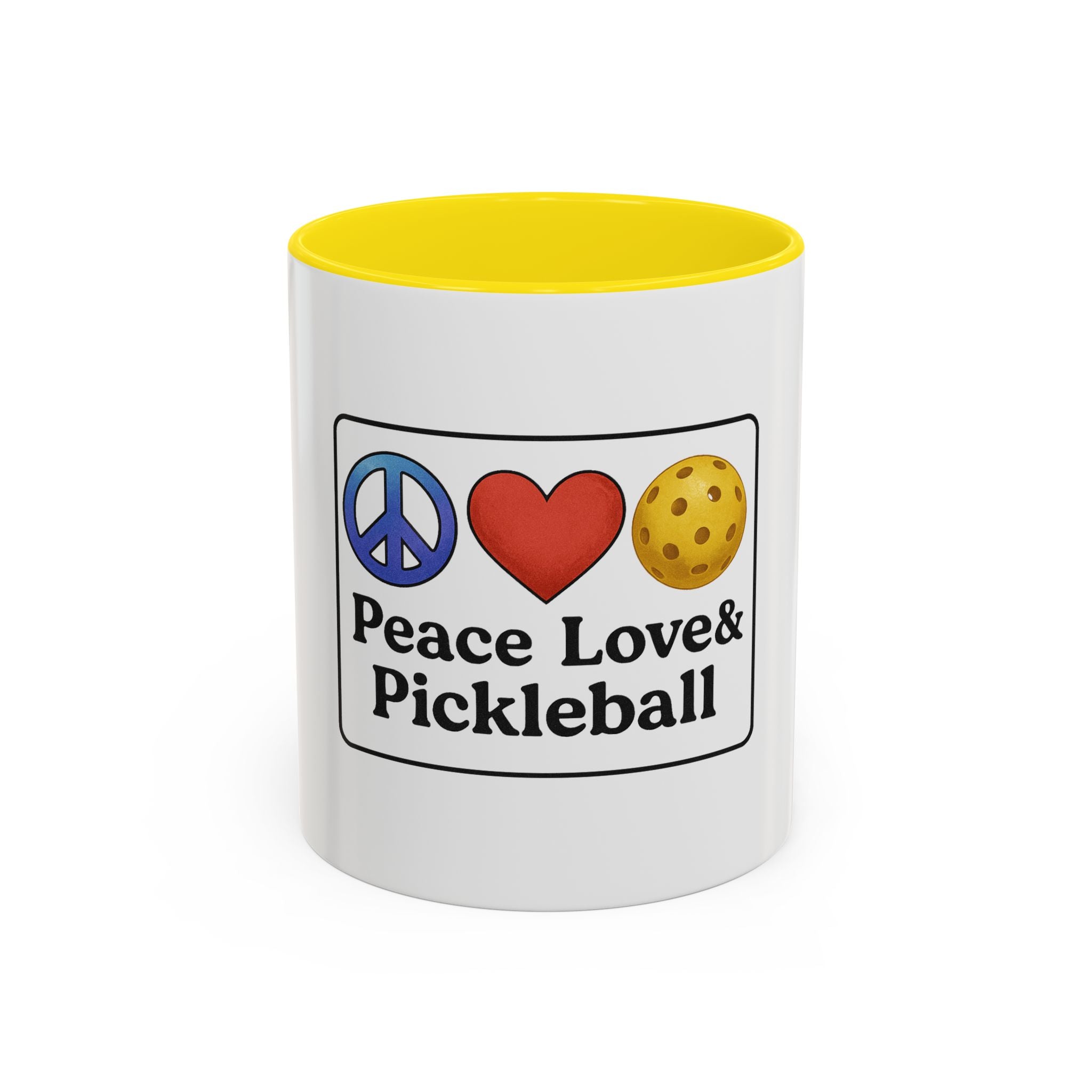 Peace Love & Pickleball Accent Mug