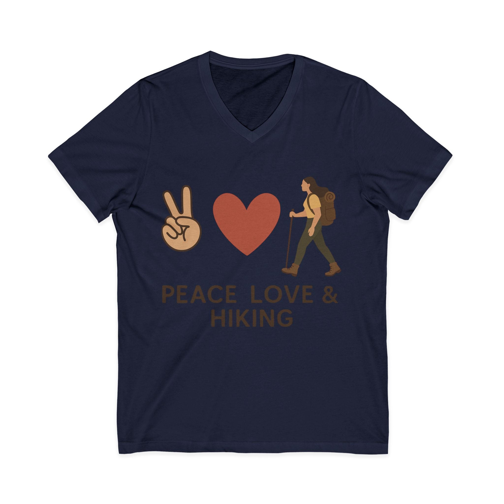 Peace, Love & Hiking V-Neck Tee