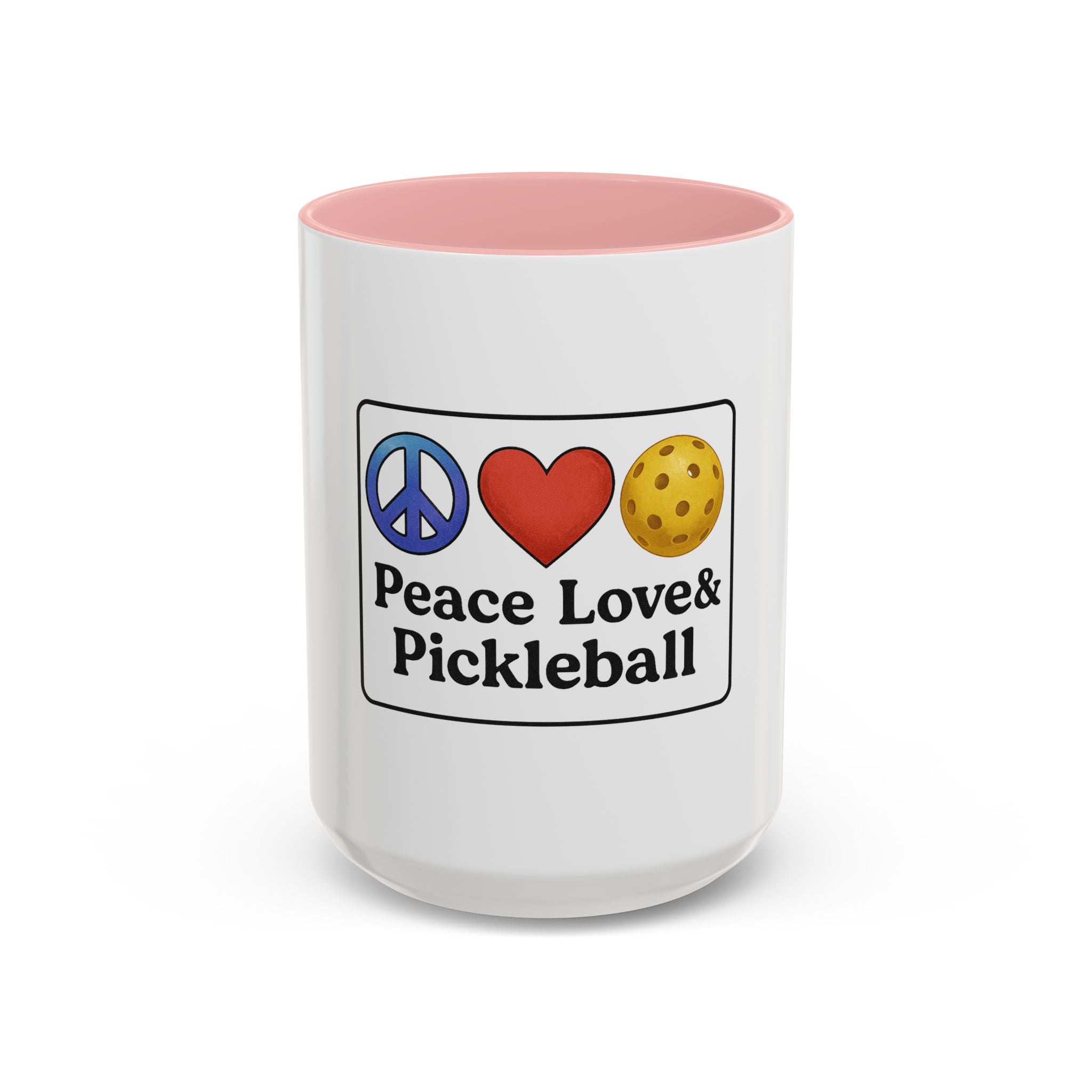 Peace Love & Pickleball Accent Mug