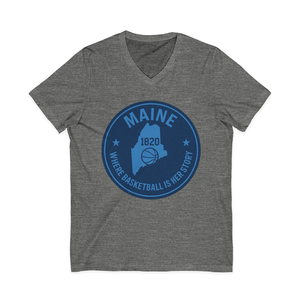 Maine Basketball Heritage V-Neck Tee
