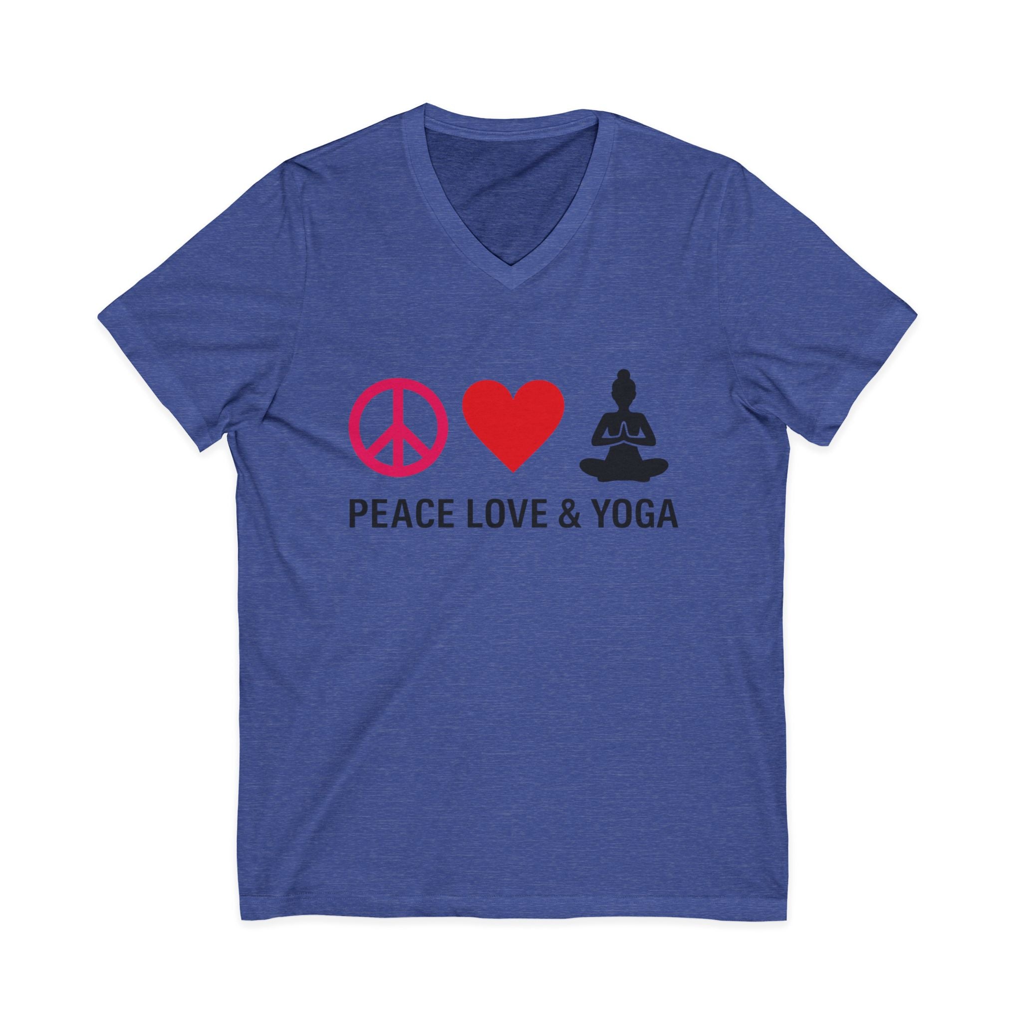 Peace Love & Yoga V-Neck Tee