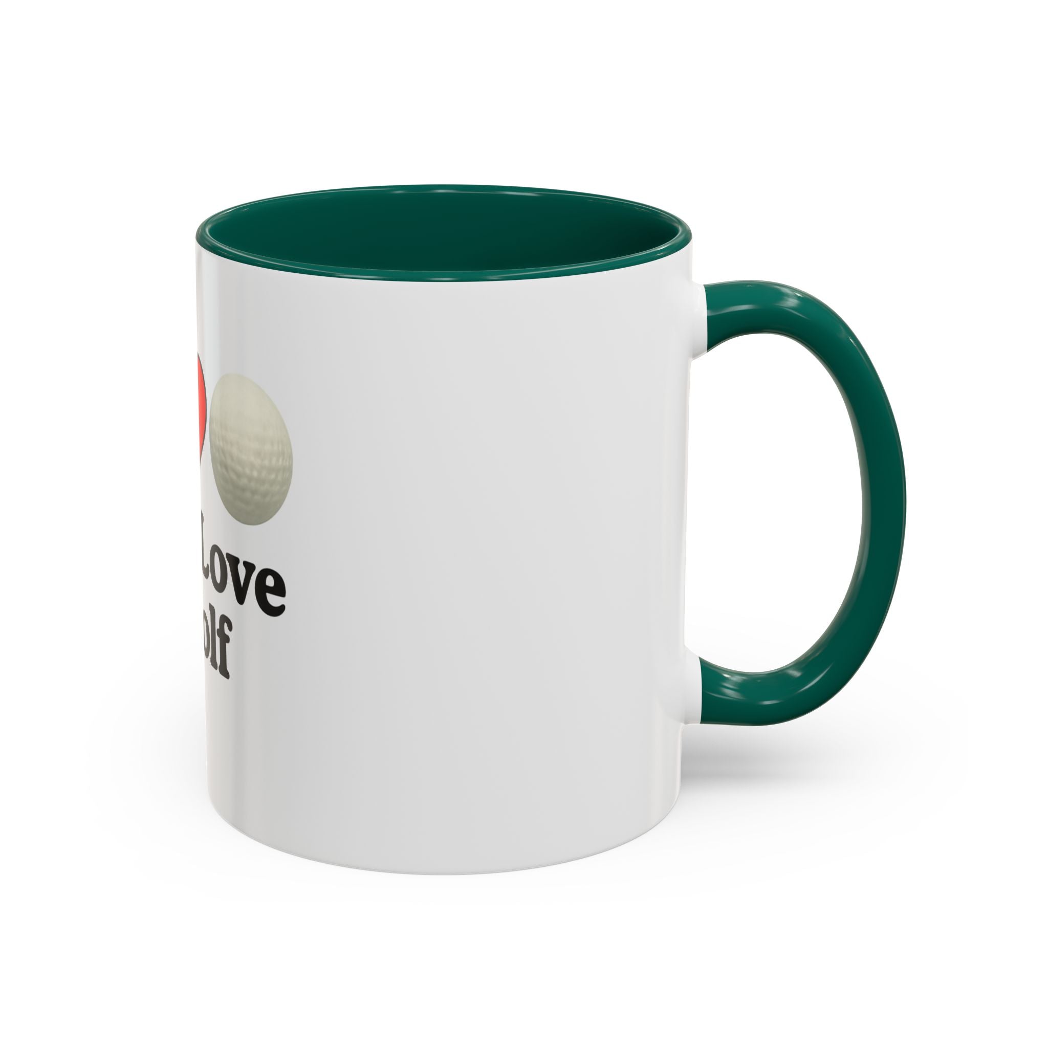 Peace, Love & Golf Mug - Colorful Ceramic Coffee Cup for Golf Lovers