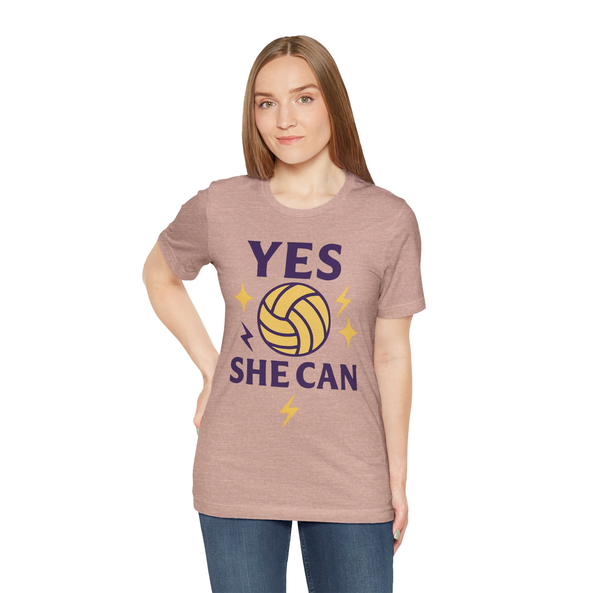 Yes, She Can Volleyball Unisex Tee
