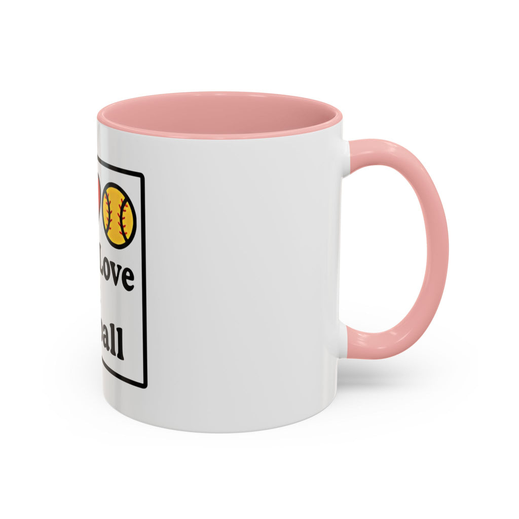 Peace Love Softball Coffee Mug, Sporty Mug for Softball Fans