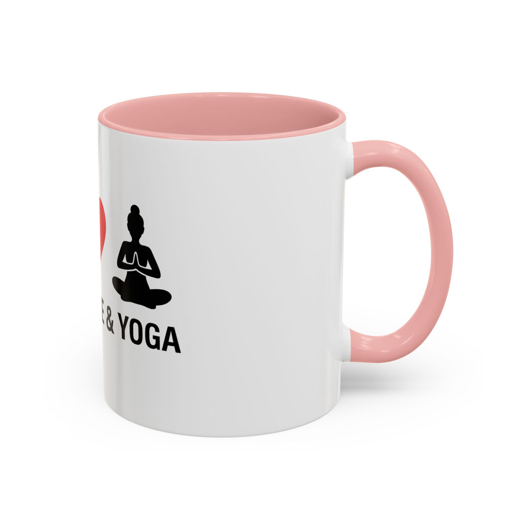 Peace Love & Yoga Accent Coffee Mug