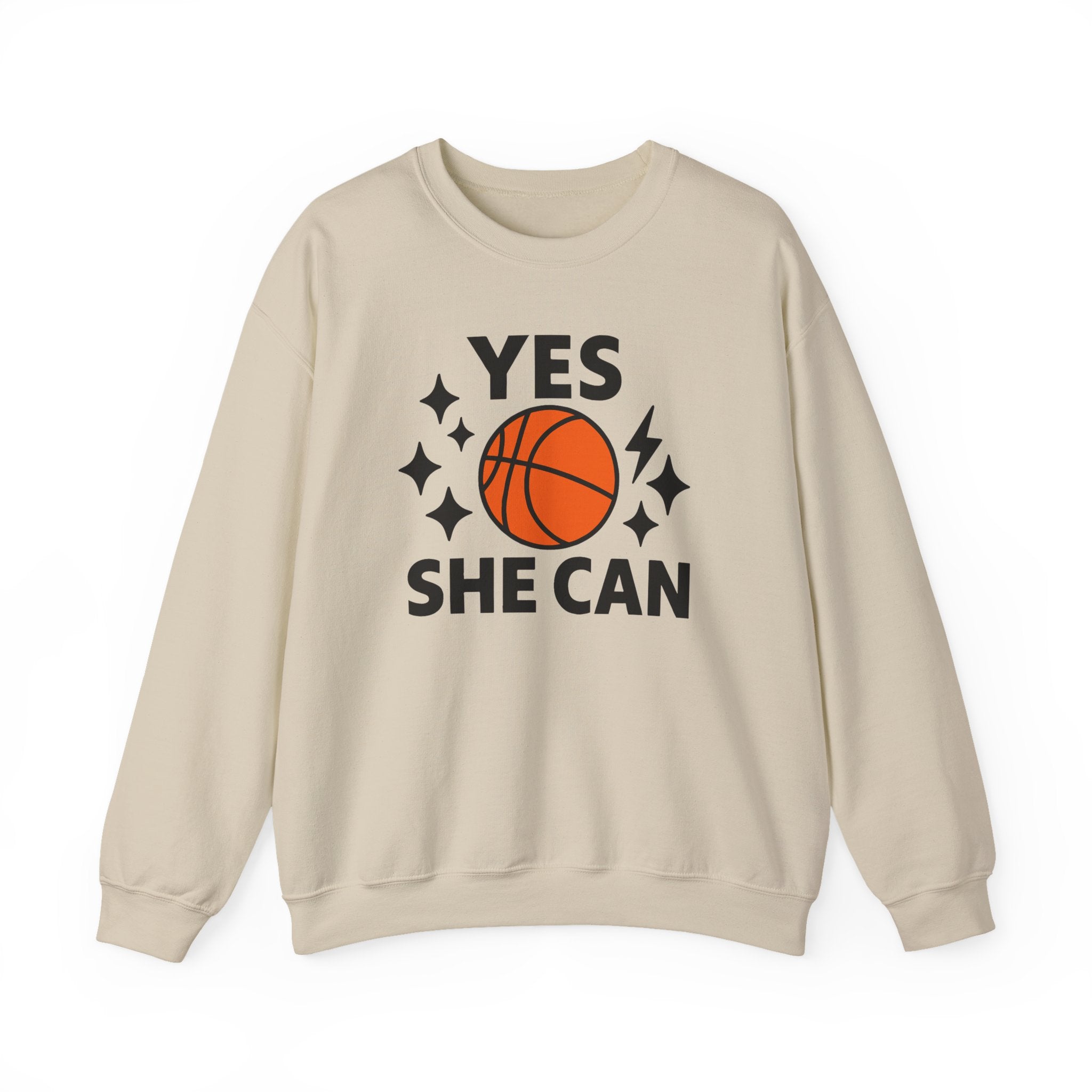 Yes, She Can Basketball Sweatshirt, Unisex Crewneck