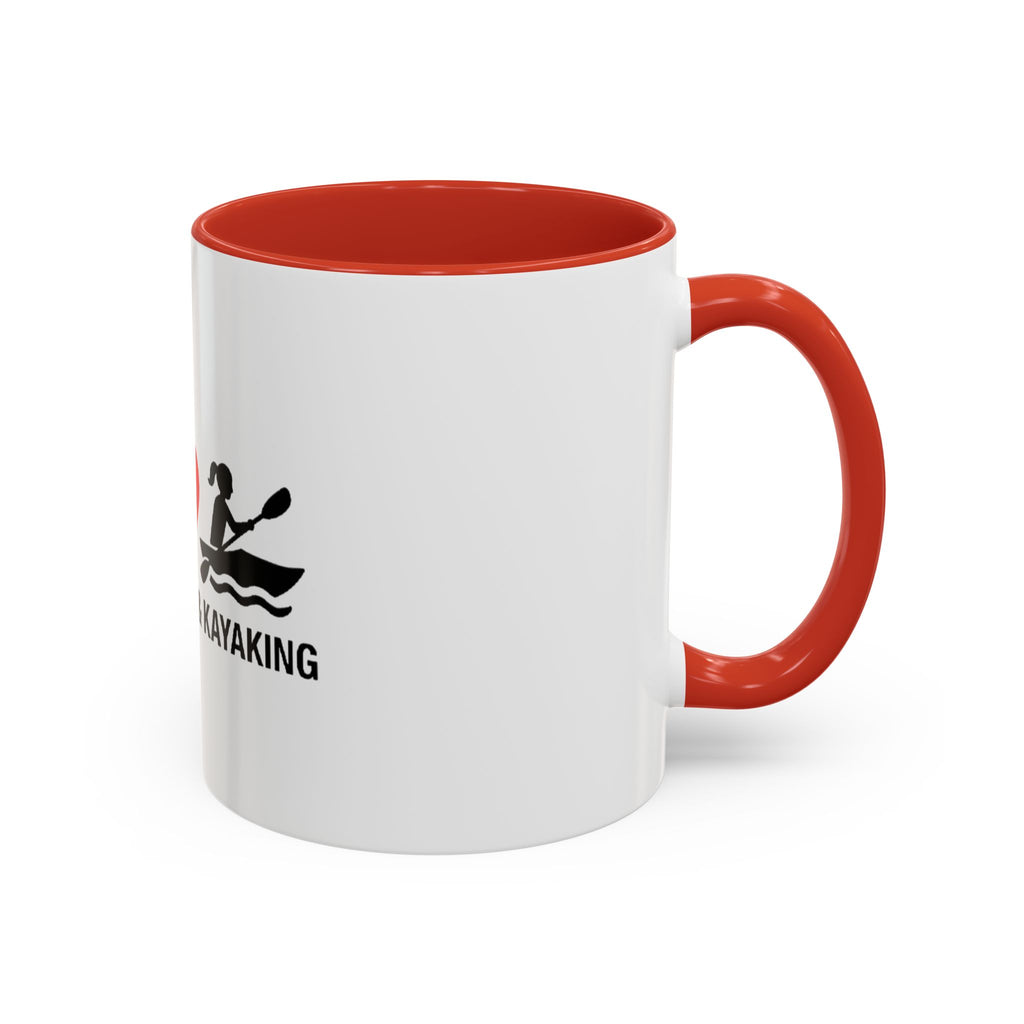 Peace Love & Kayaking Accent Coffee Mug — Kayaker Gift, 11/15oz